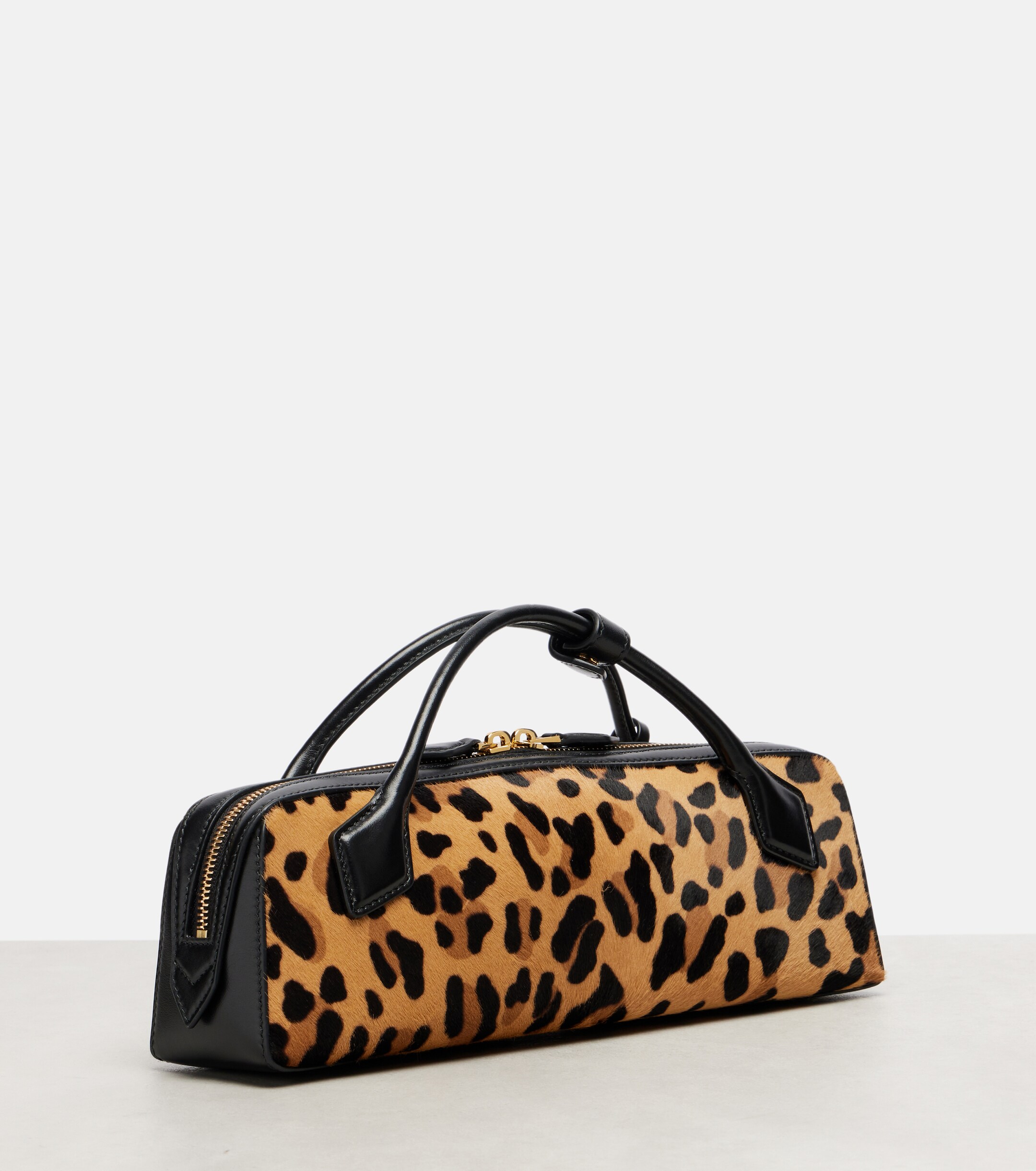Alaïa Le Teckel leopard-print calf hair clutch