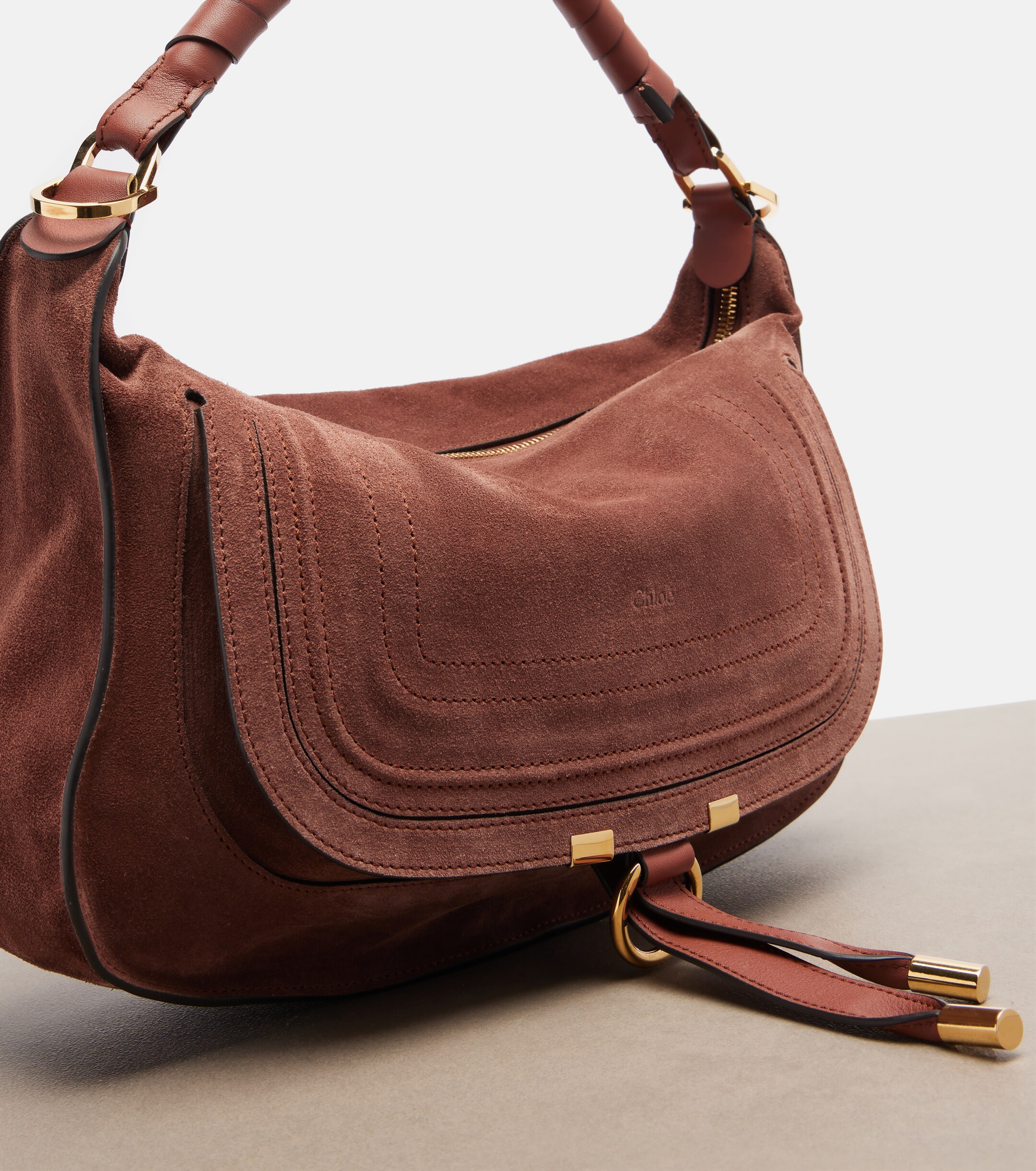Chloé Marcie Small suede shoulder bag