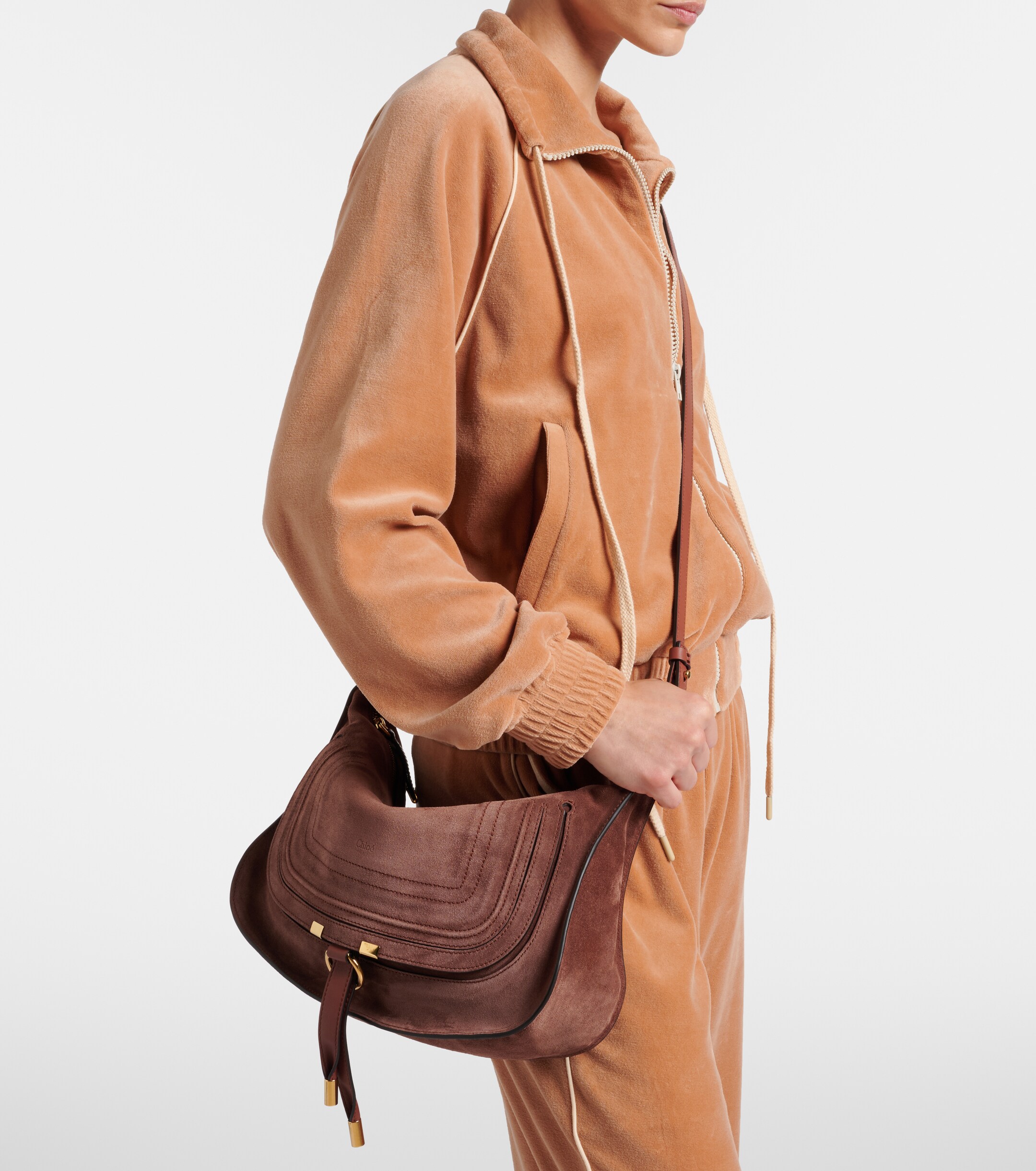 Chloé Marcie Small suede shoulder bag