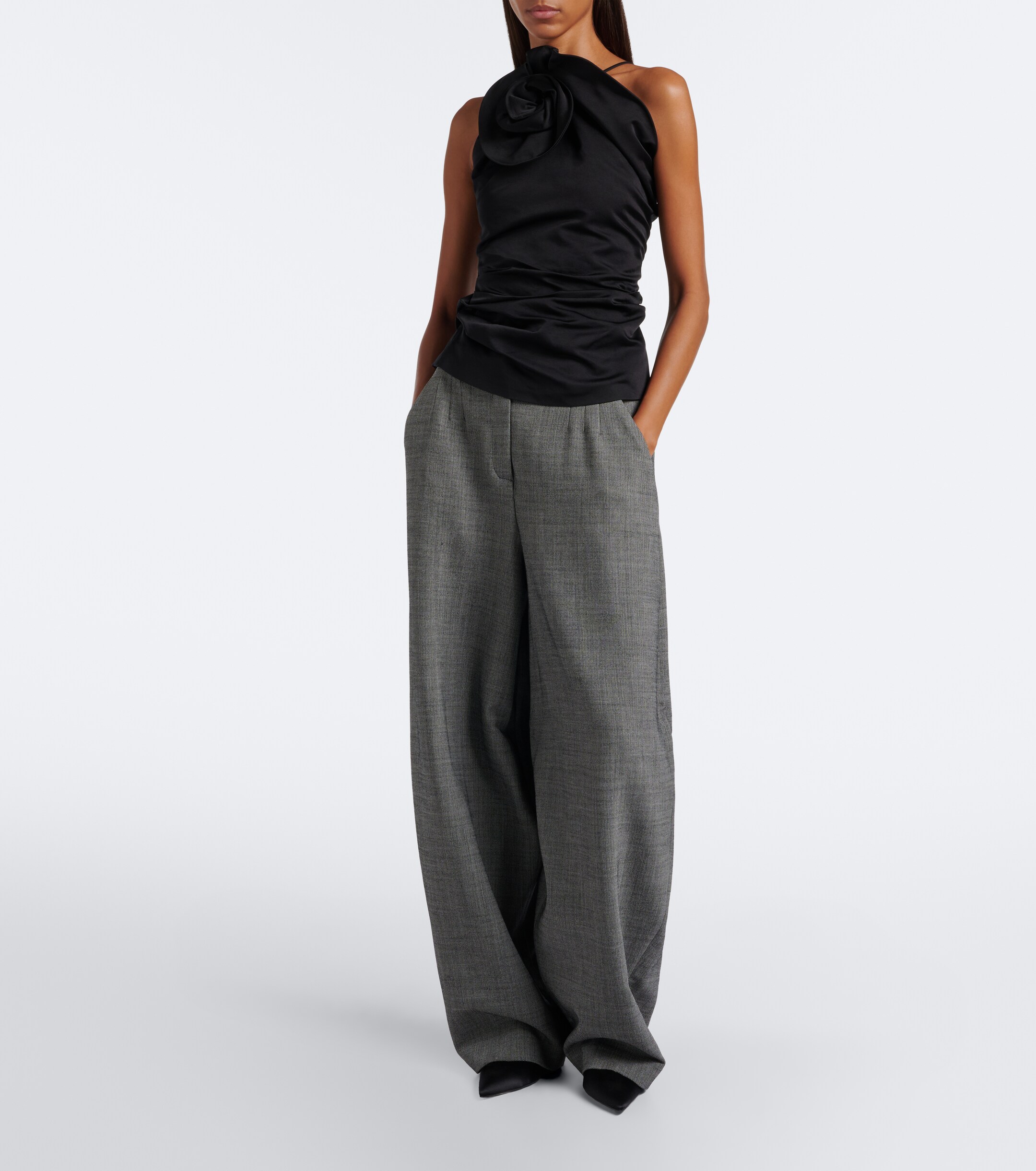 Magda Butrym Magda Butrym Floral-appliqué cotton and silk top