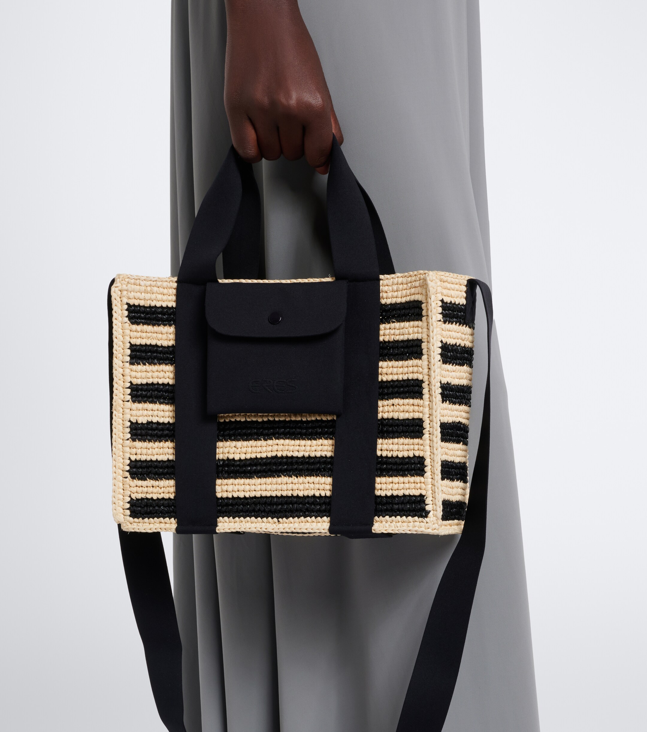 Eres Voyageur Mini raffia top-handle bag