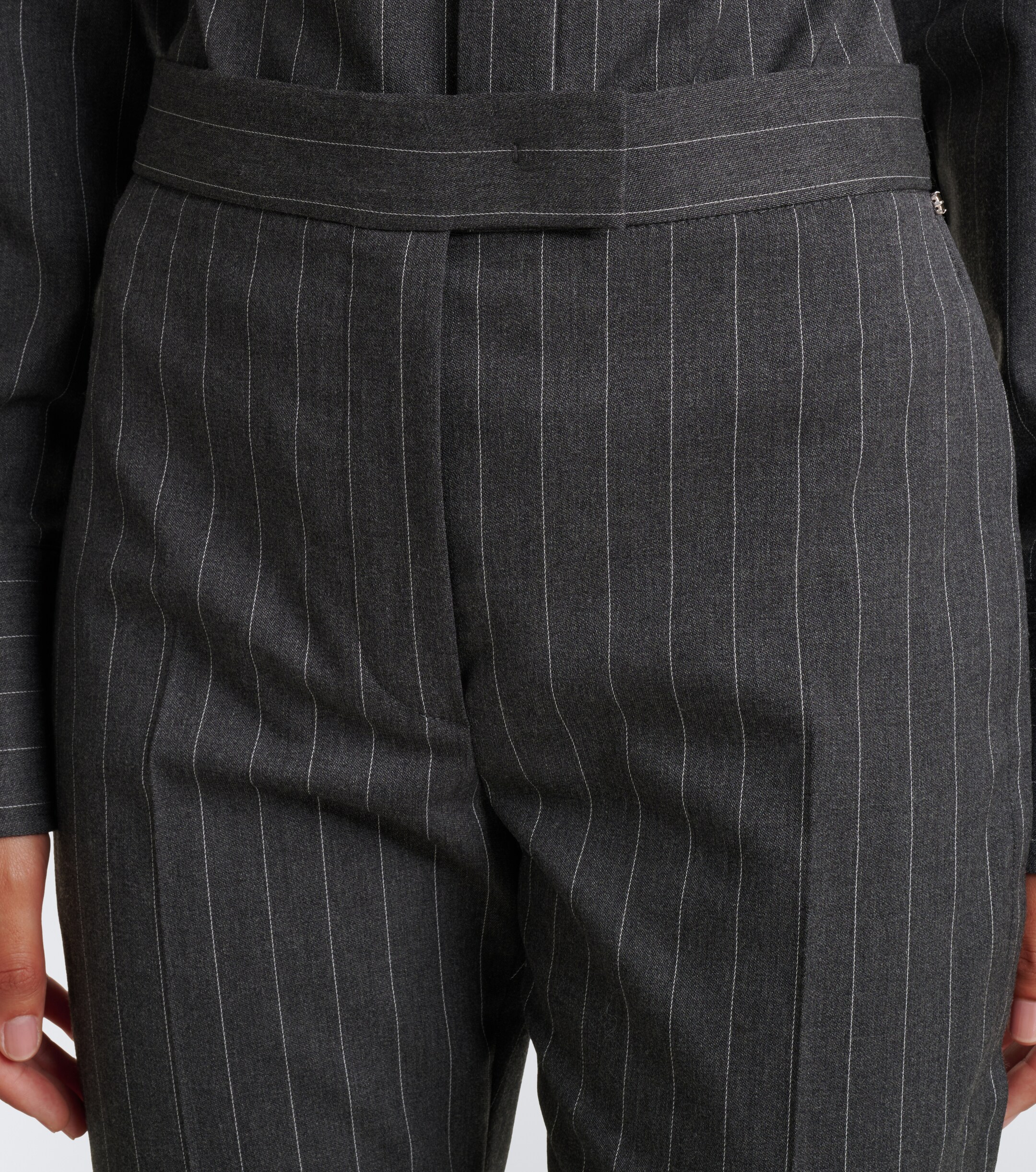 Sportmax Sportmax Pinstriped wool-blend flared pants