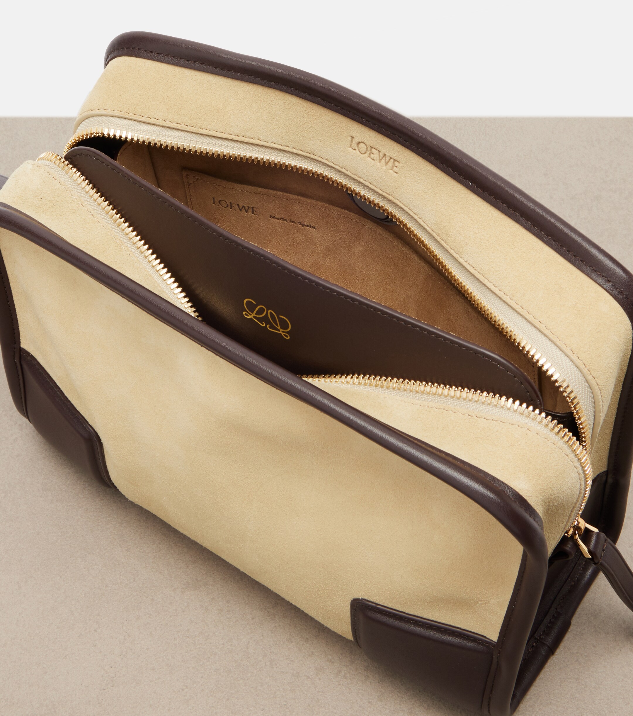 Loewe Amazona 180 Small suede top-handle bag