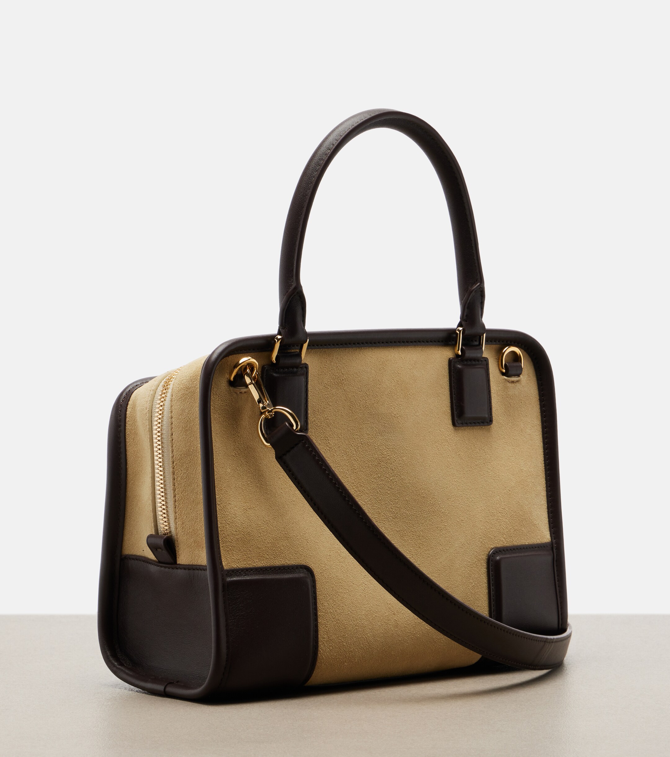 Loewe Amazona 180 Small suede top-handle bag