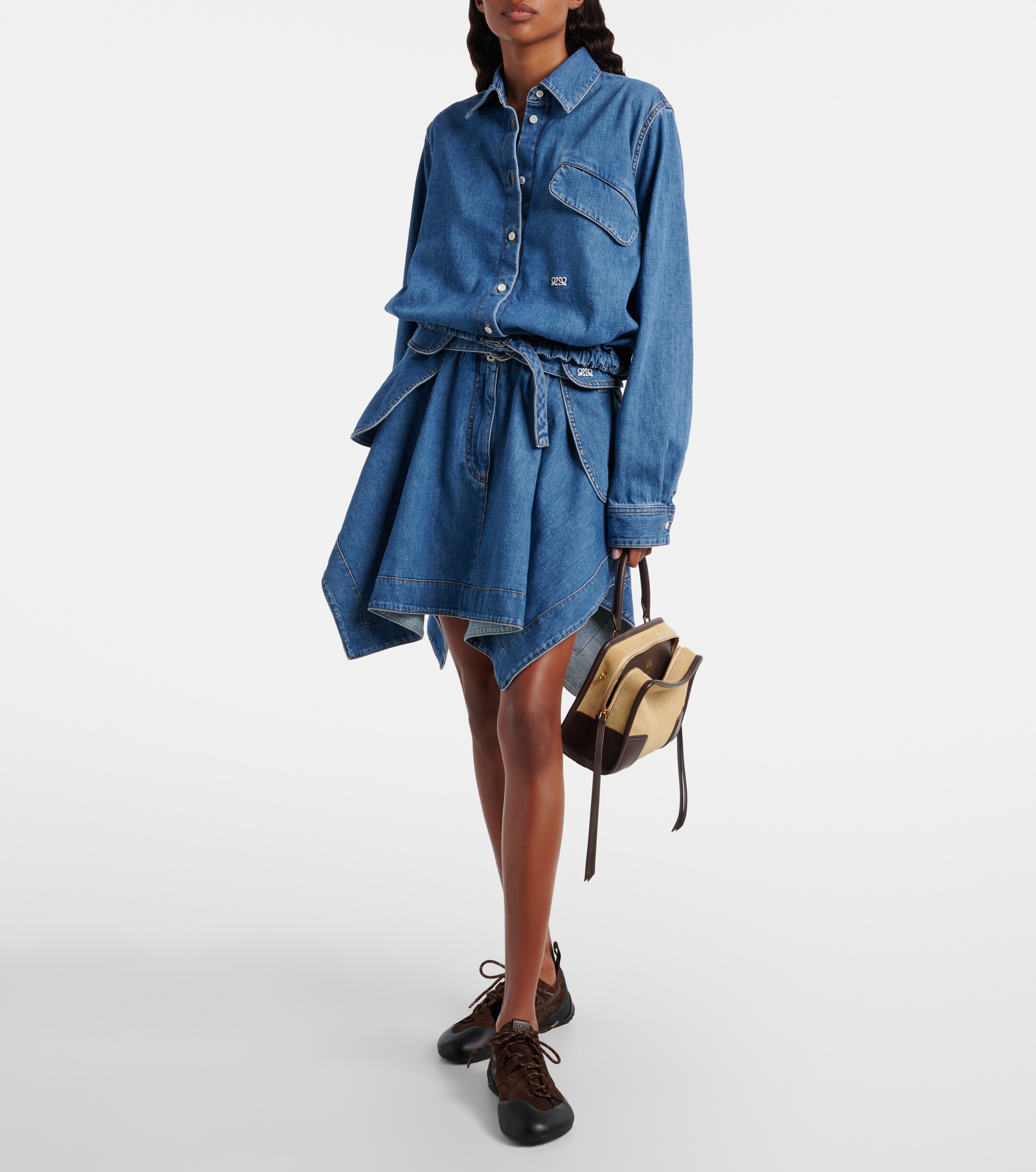 Loewe Amazona 180 Small suede top-handle bag