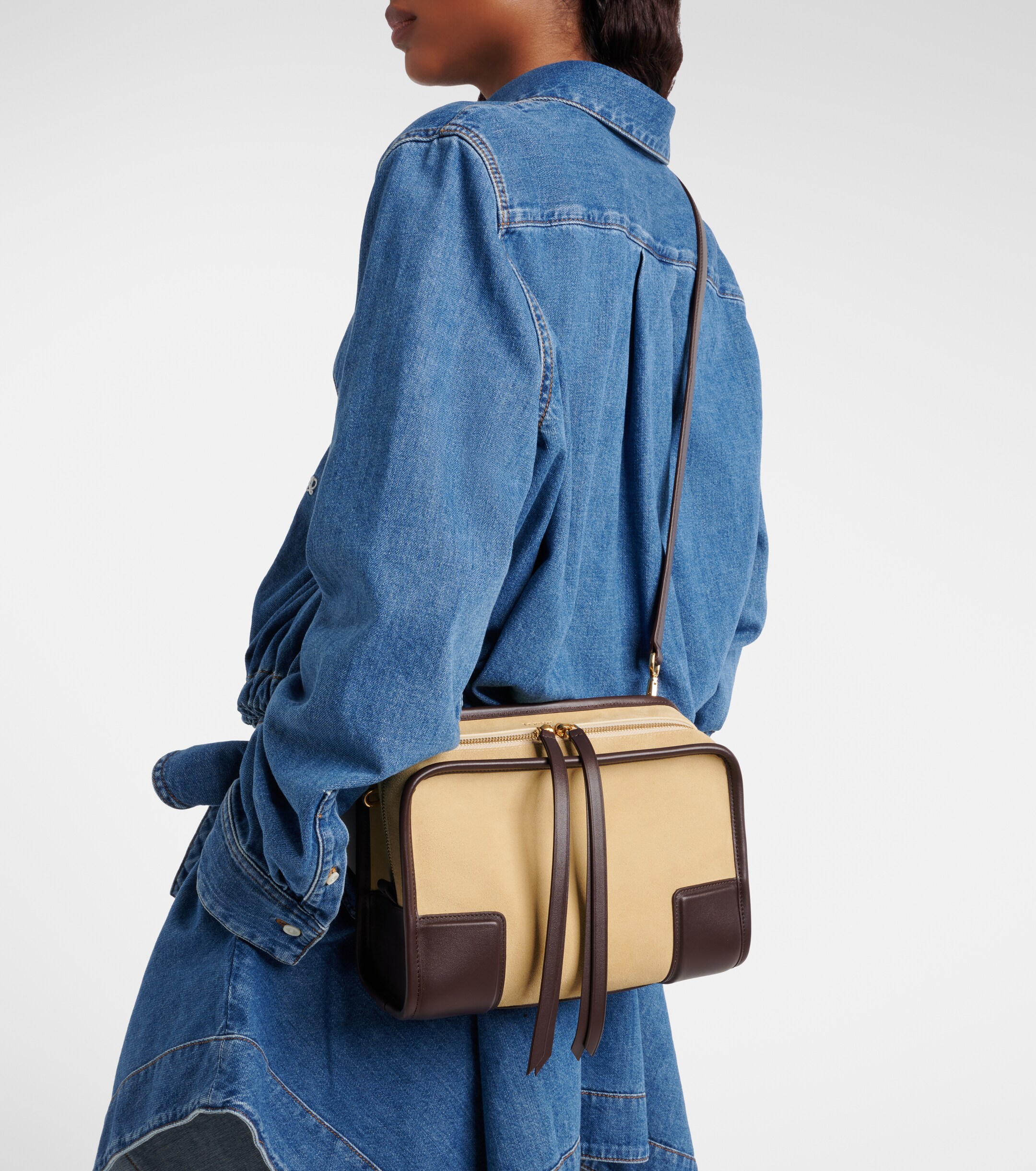 Loewe Amazona 180 Small suede top-handle bag