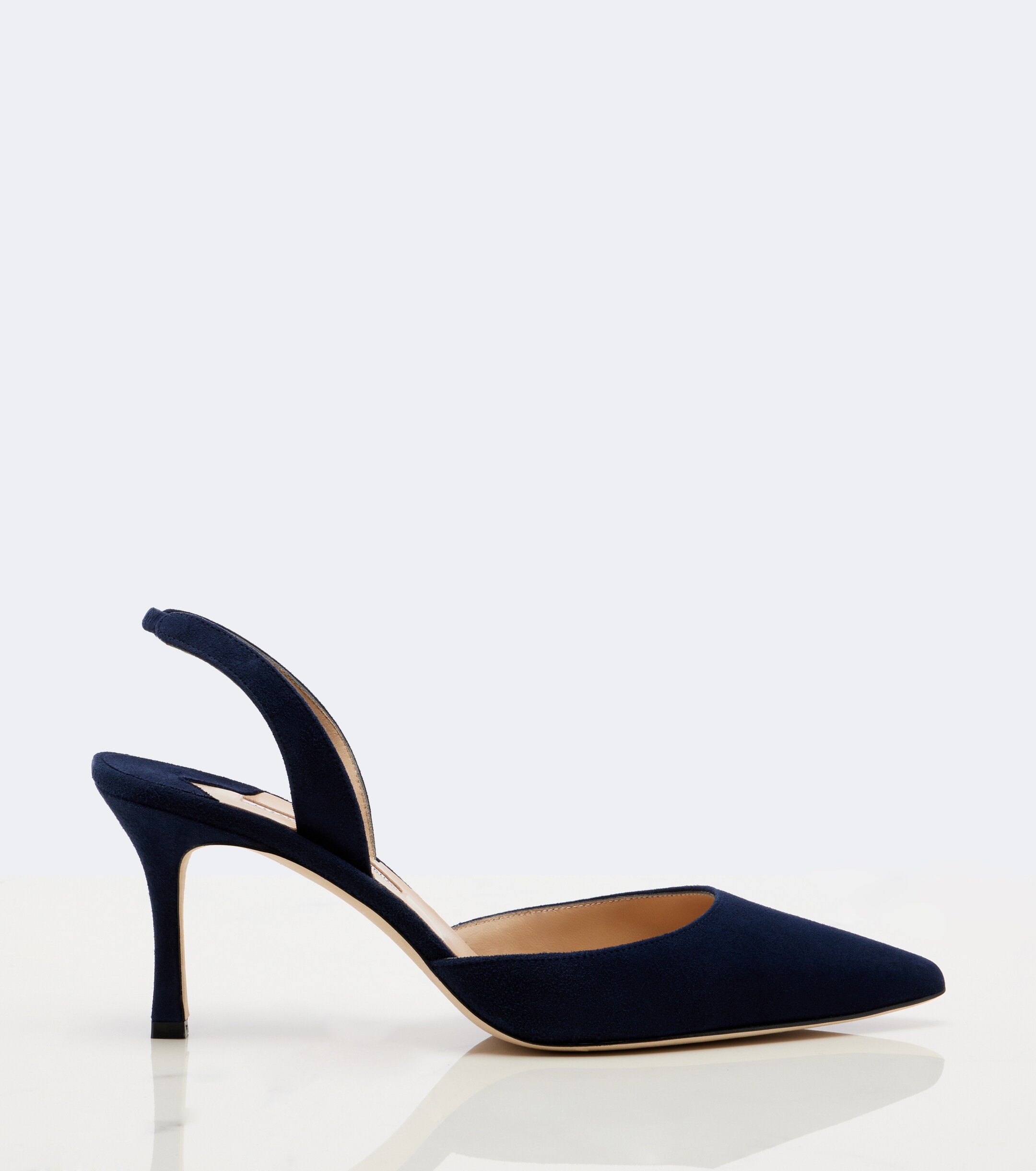 MANOLO BLAHNIK Manolo Blahnik Carolyne 70 suede slingback pumps