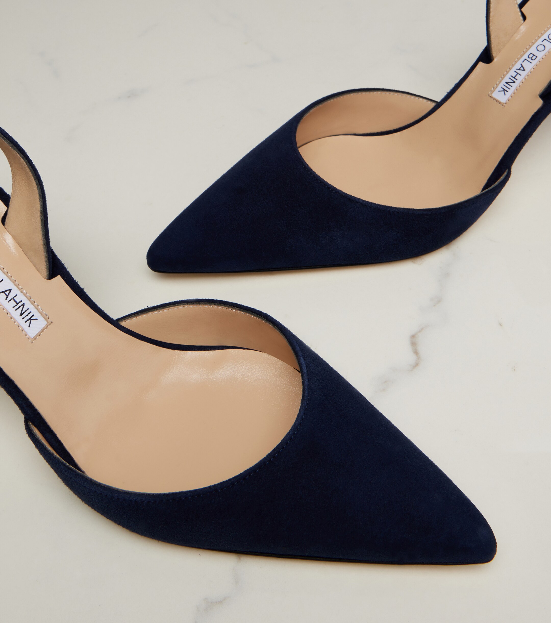 MANOLO BLAHNIK Manolo Blahnik Carolyne 70 suede slingback pumps