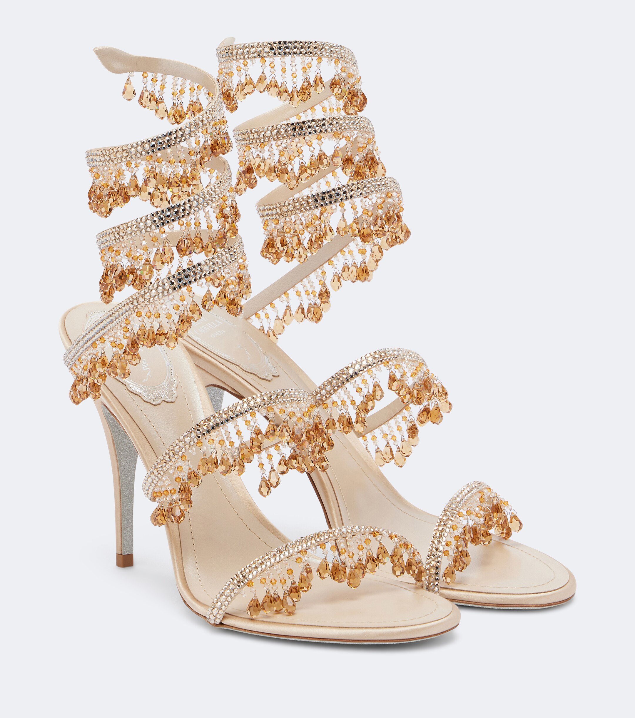 RENÉ CAOVILLA Rene Caovilla Jahanara embellished satin sandals