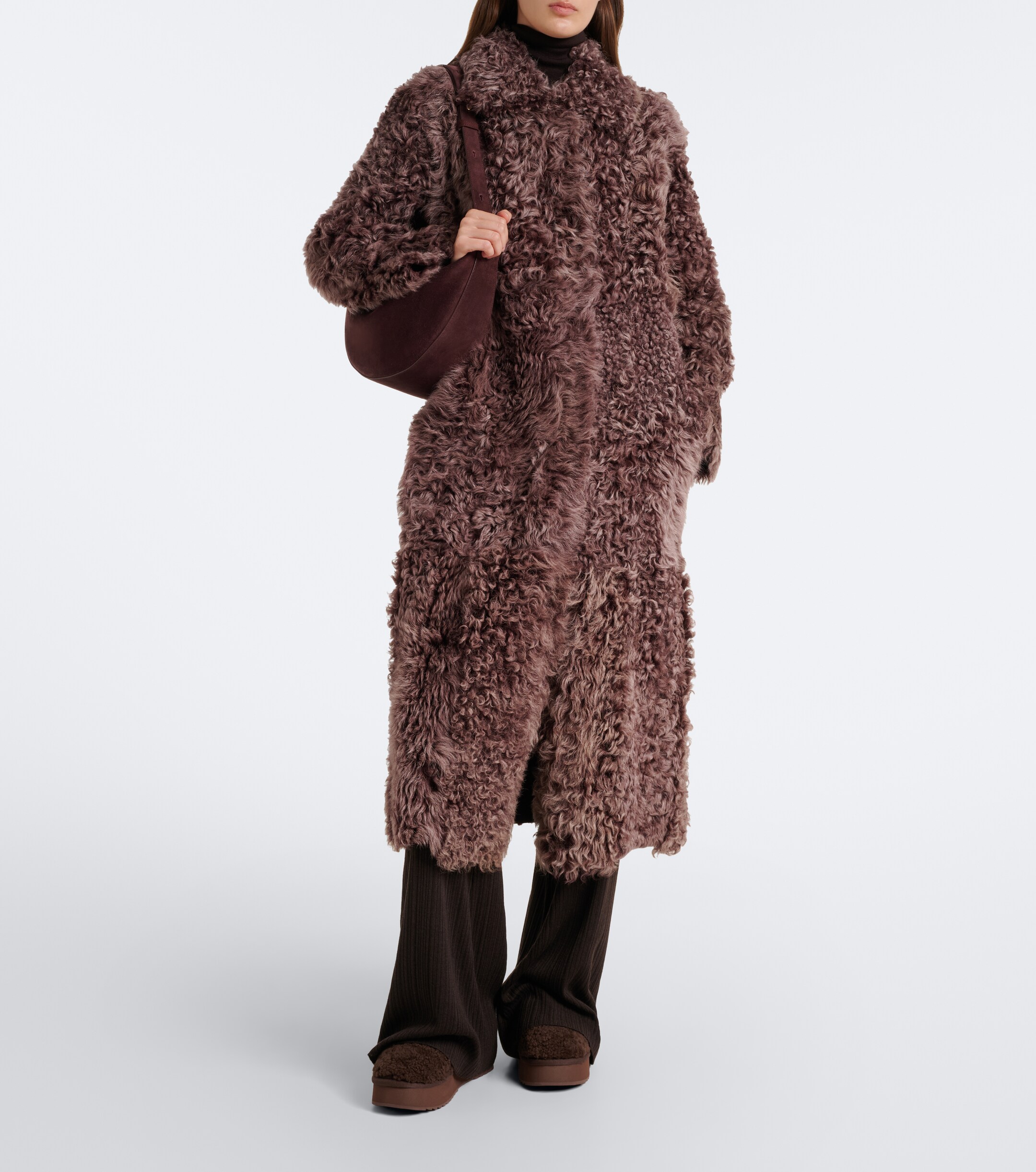 MOU Mou Shearling platform mules