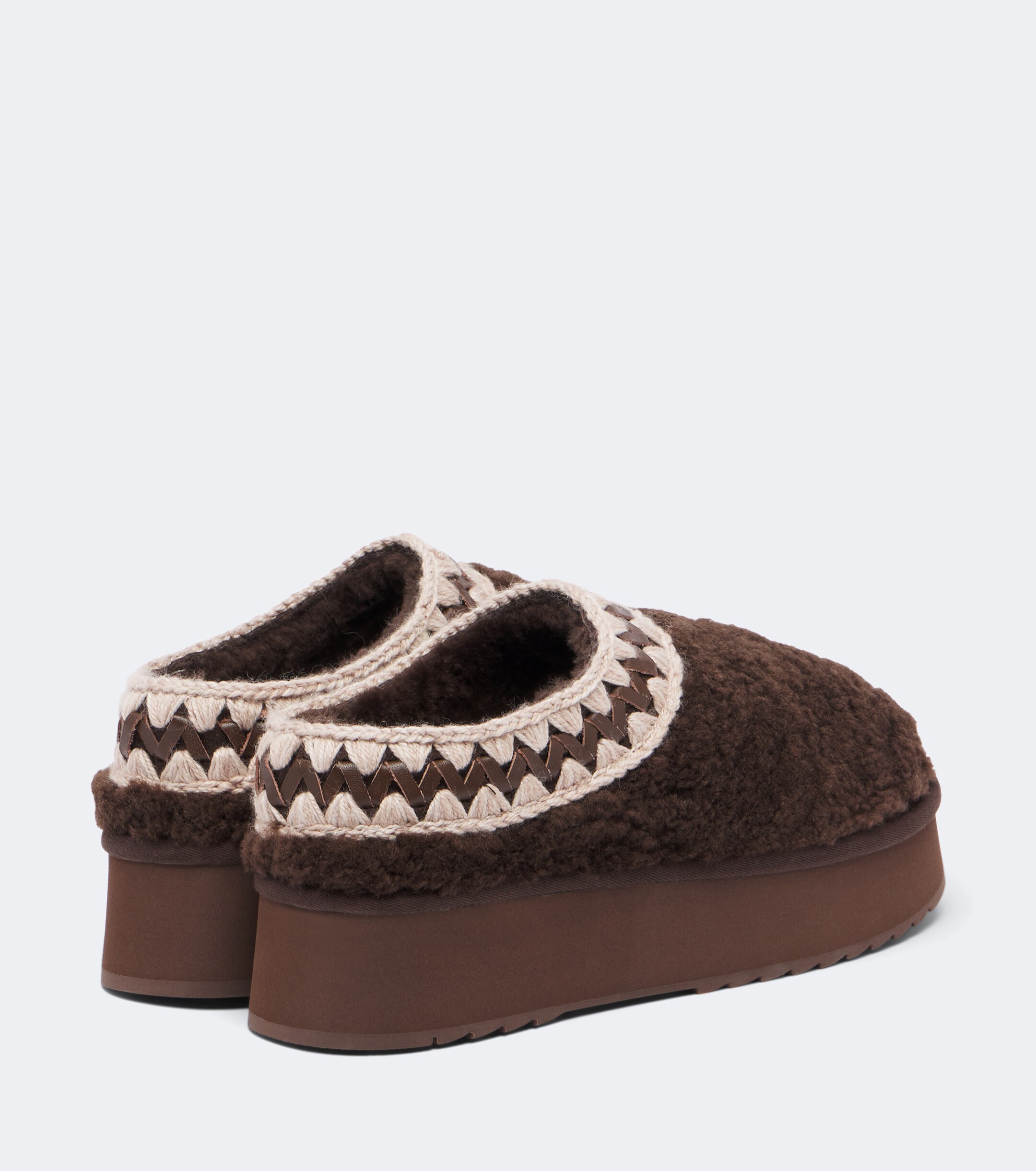 MOU Mou Shearling platform mules