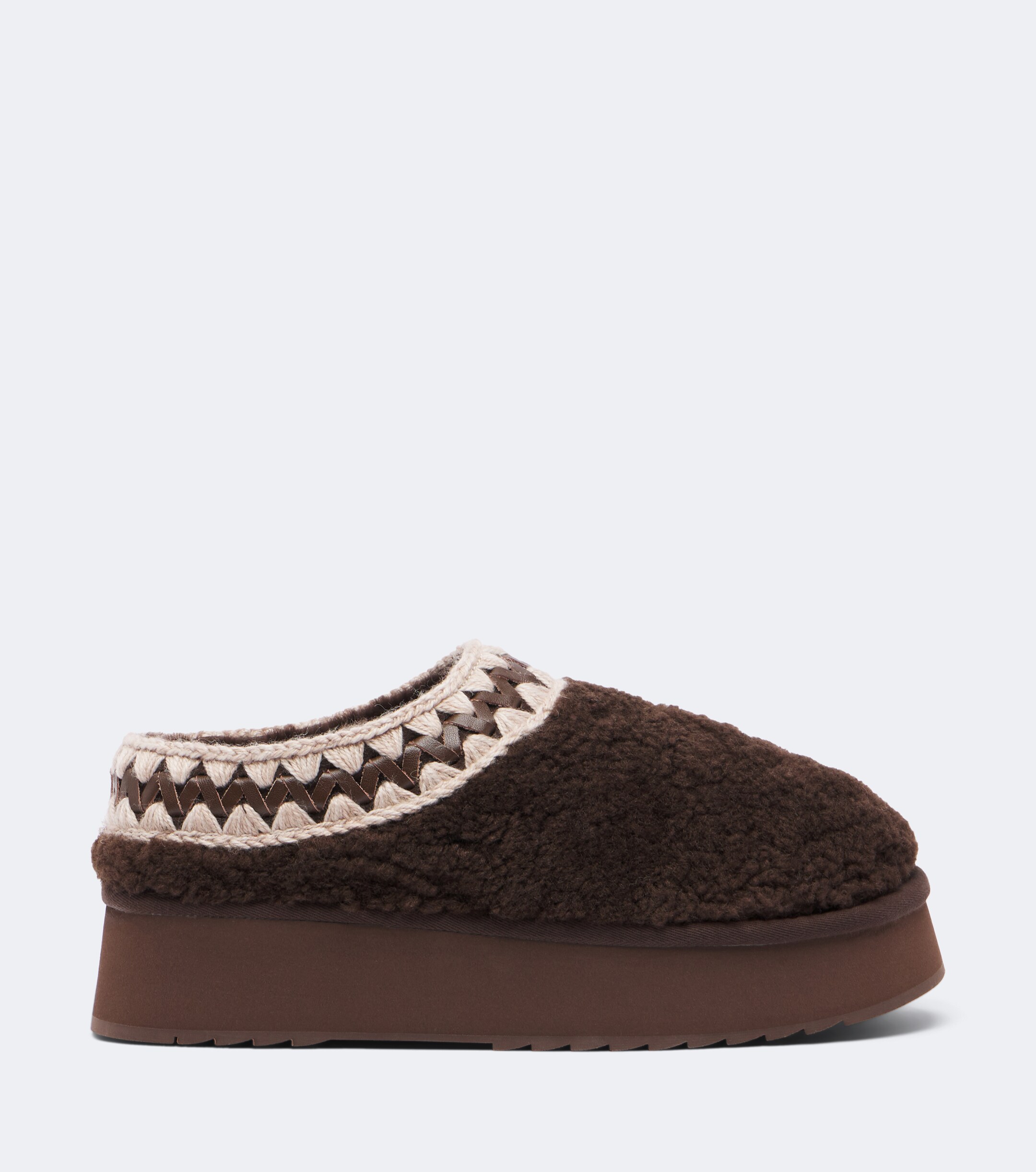 MOU Mou Shearling platform mules