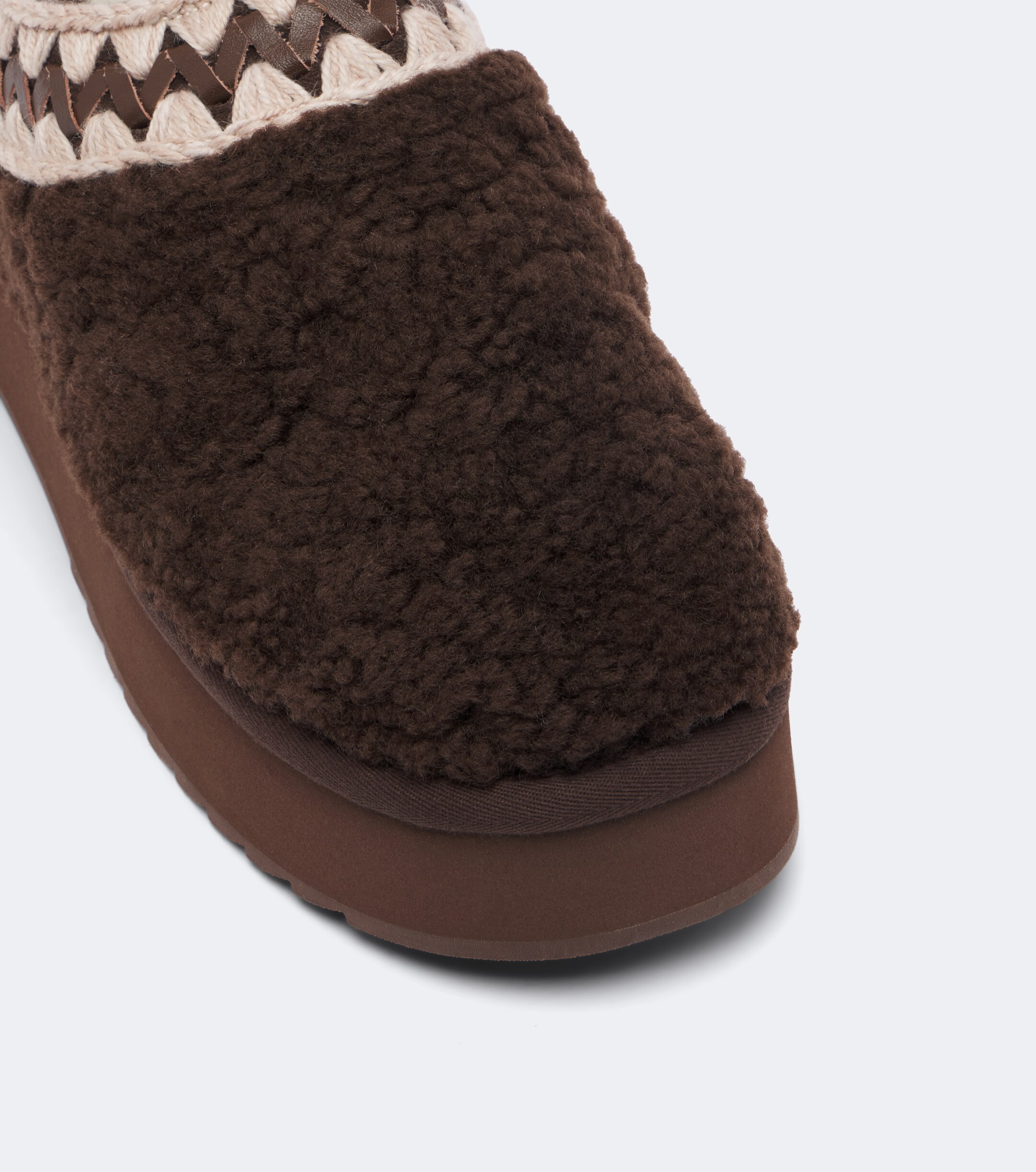 MOU Mou Shearling platform mules