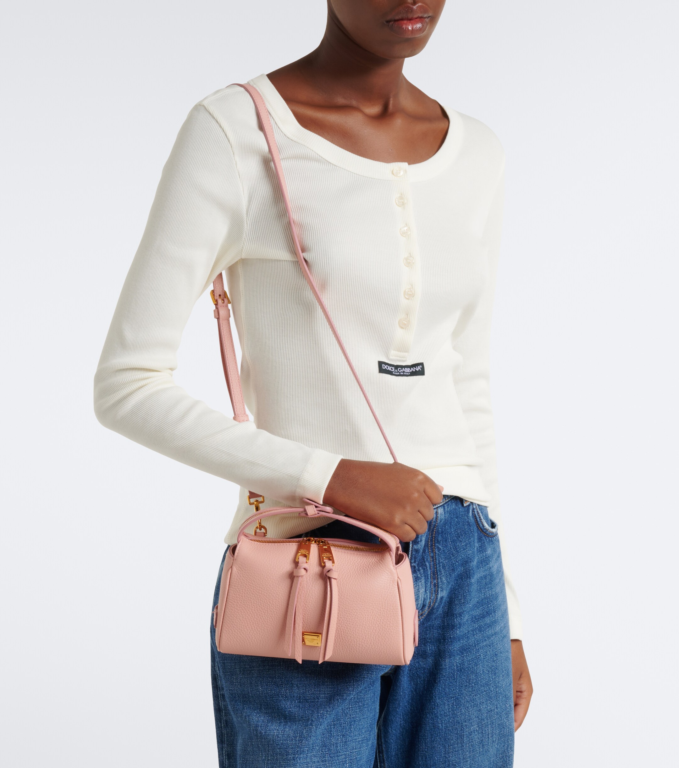 Dolce&Gabbana Vittoria Small leather top-handle bag