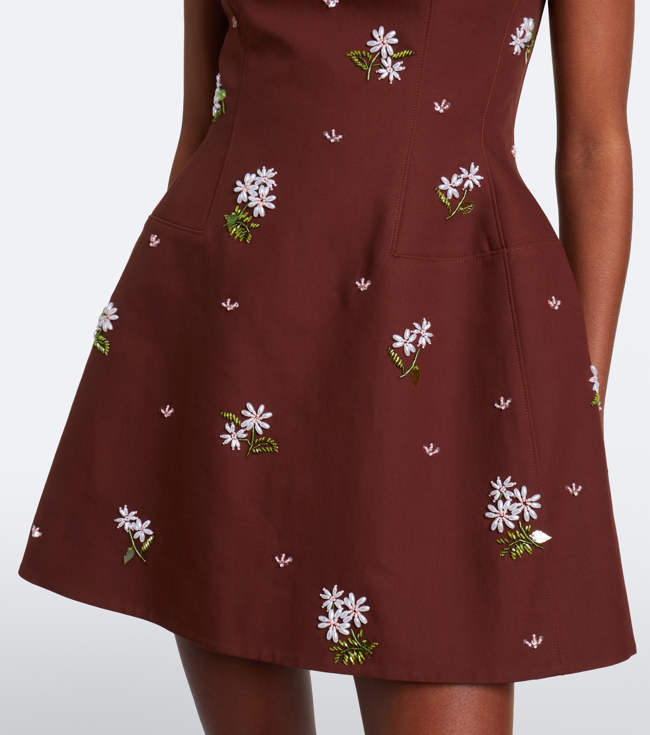SHUSHU/TONG Shushu/Tong Embellished halterneck cotton minidress
