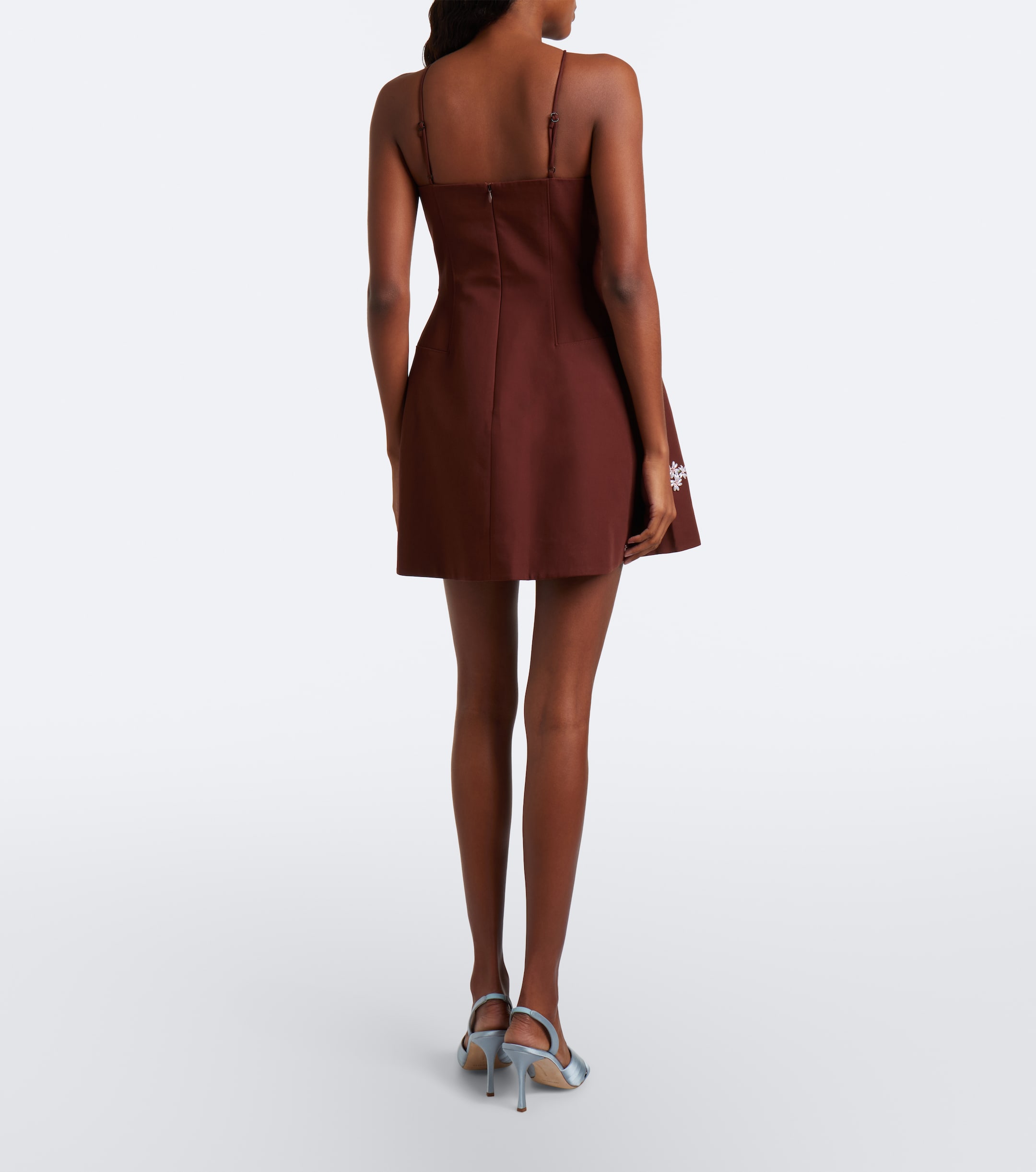 SHUSHU/TONG Shushu/Tong Embellished halterneck cotton minidress
