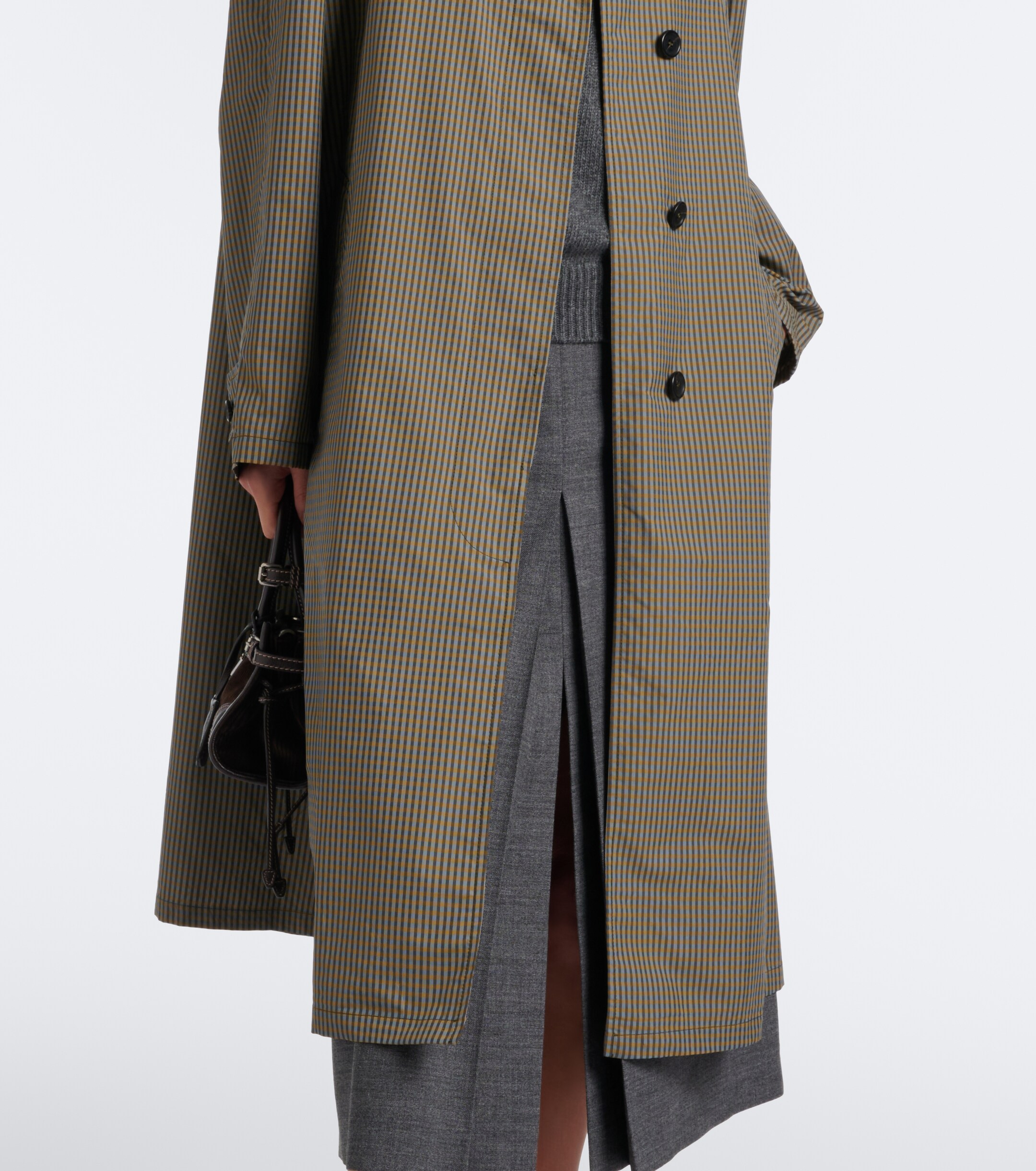 Prada Prada Checked technical trench coat