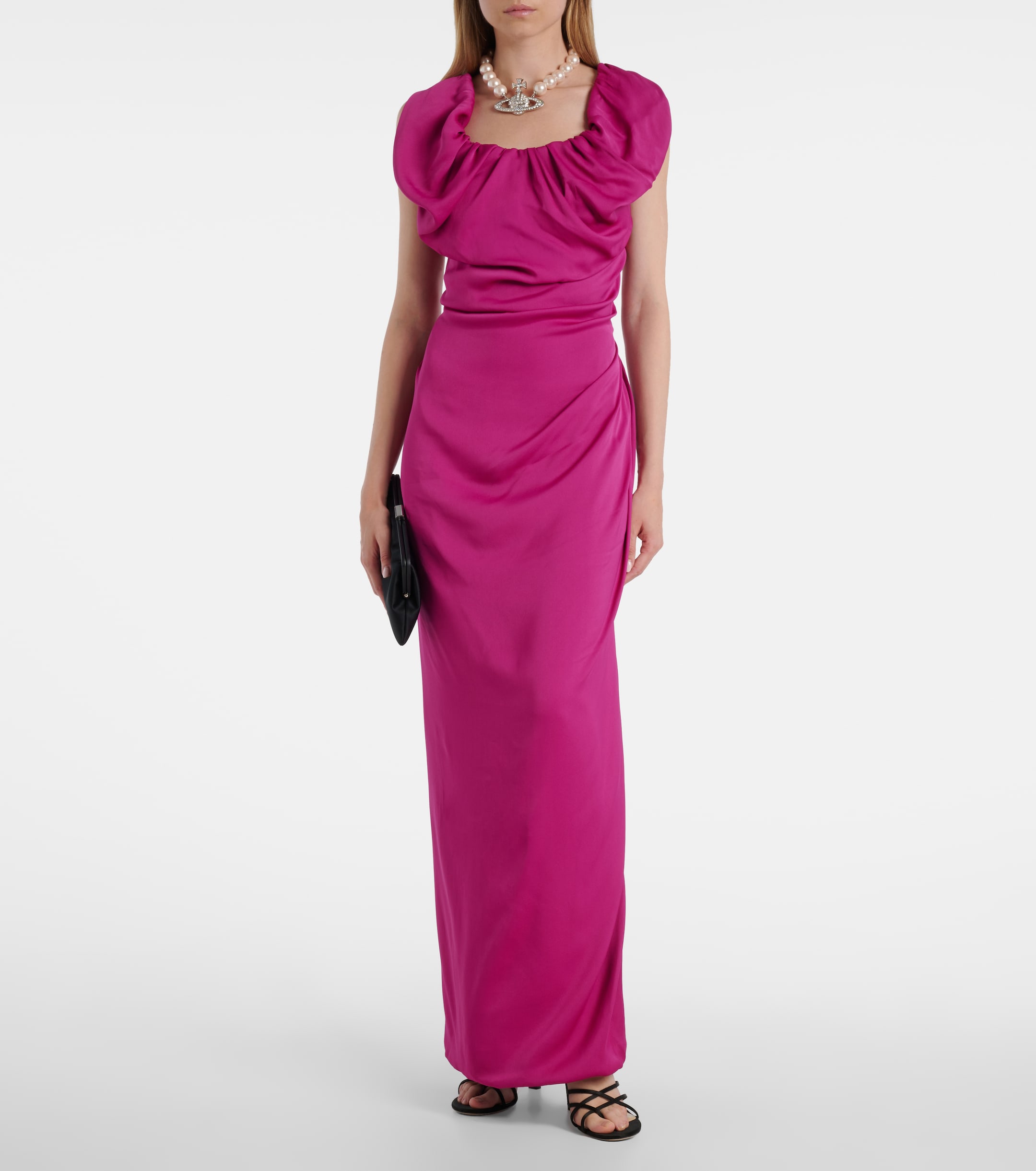 Vivienne Westwood - Long Ginnie Amber draped maxi dress | Plush Vivienne Westwood - Long Ginnie Amber draped maxi dress | Plush
