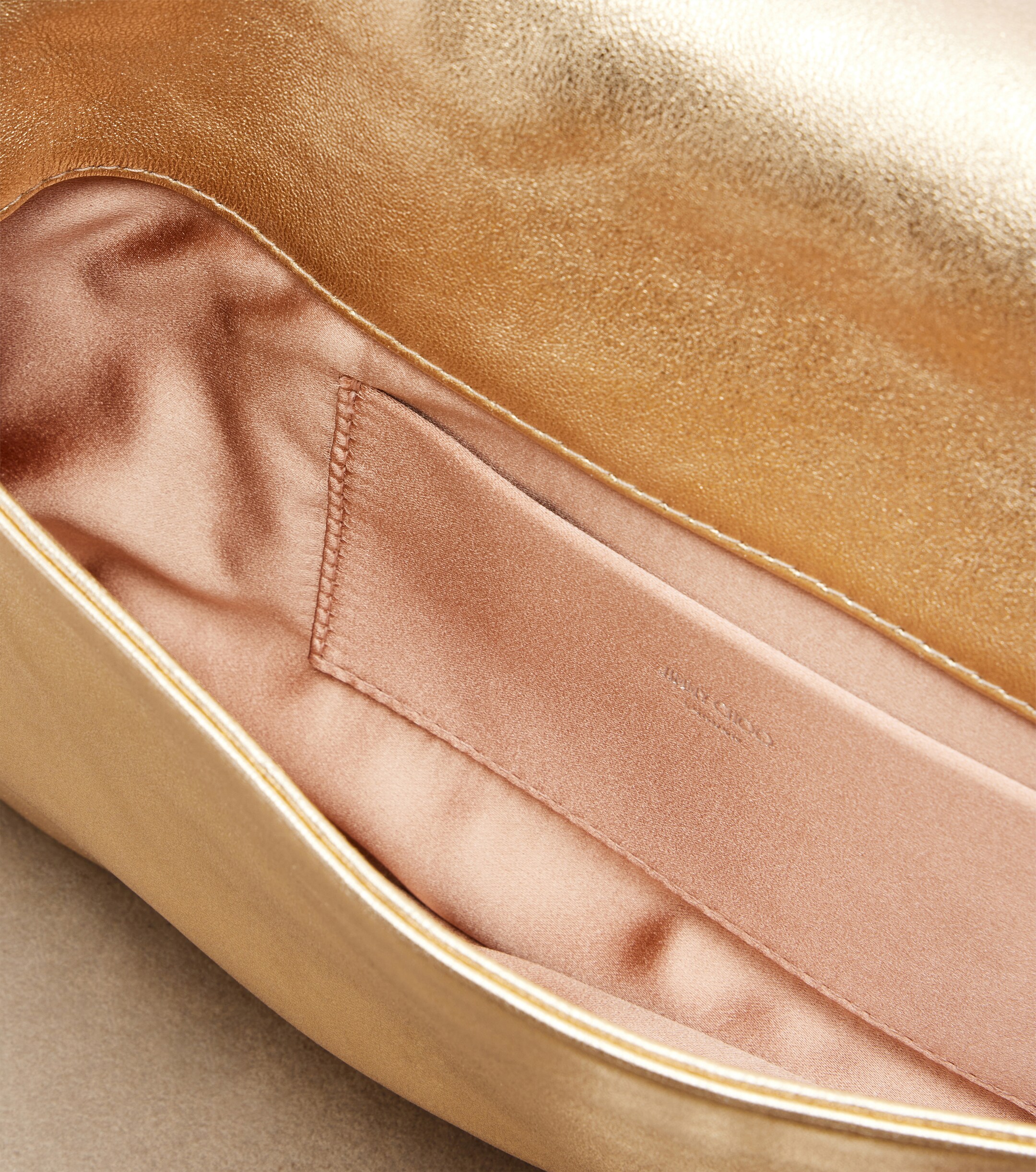 JIMMY CHOO Zandra embellished metallic leather clutch