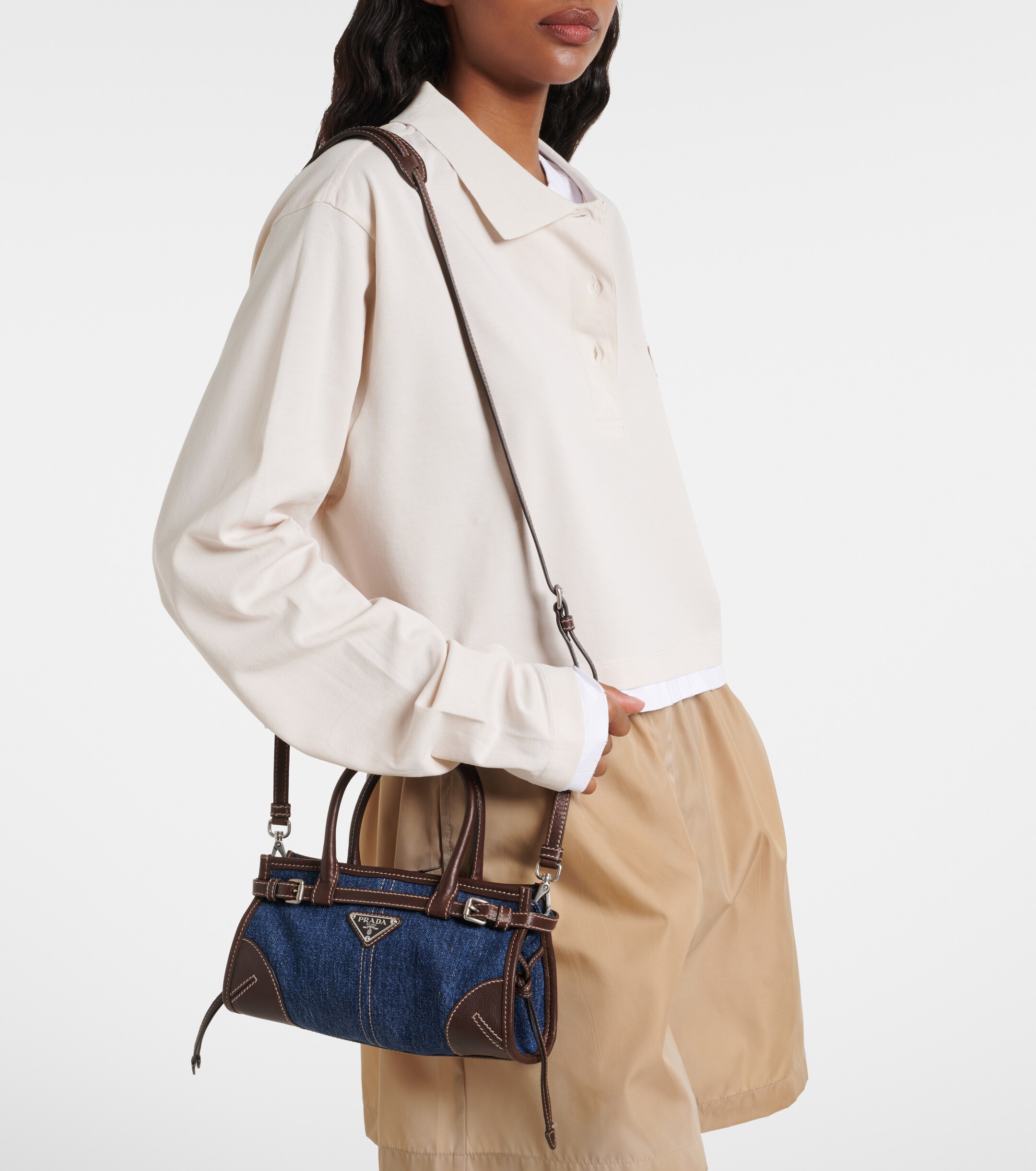 Prada Prada Bonnie Small denim top-handle bag