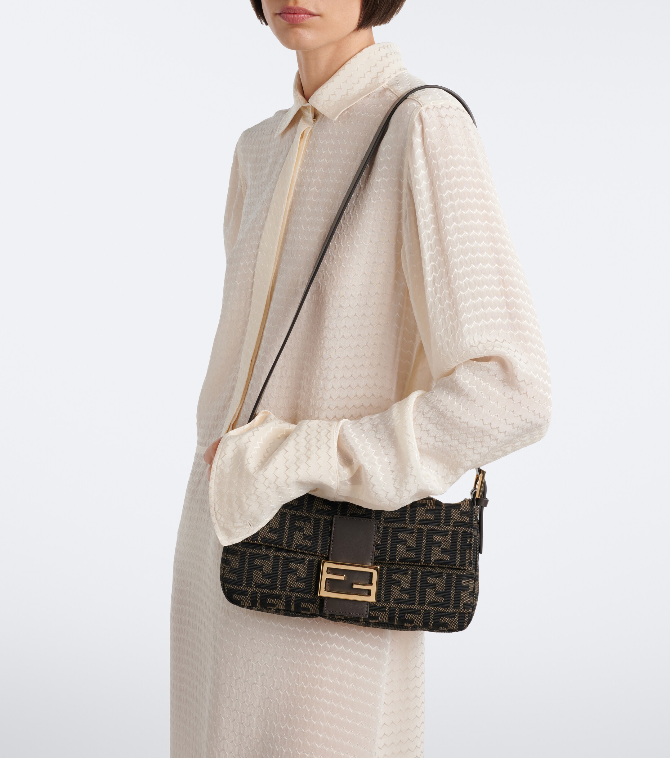 Fendi Baguette® 26424 Small canvas shoulder bag