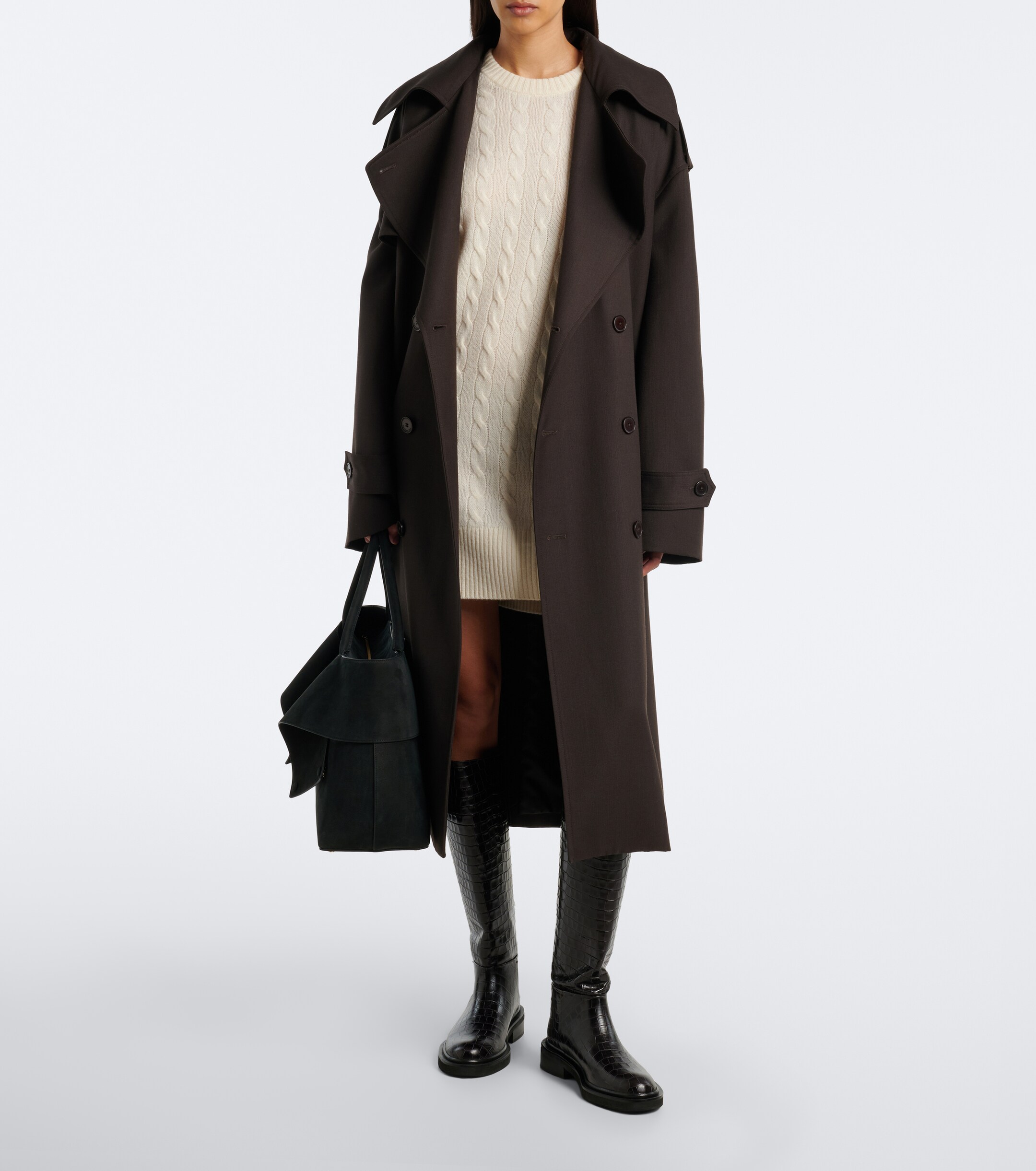 Polo Ralph Lauren Polo Ralph Lauren Cable-knit wool and cashmere sweater dress
