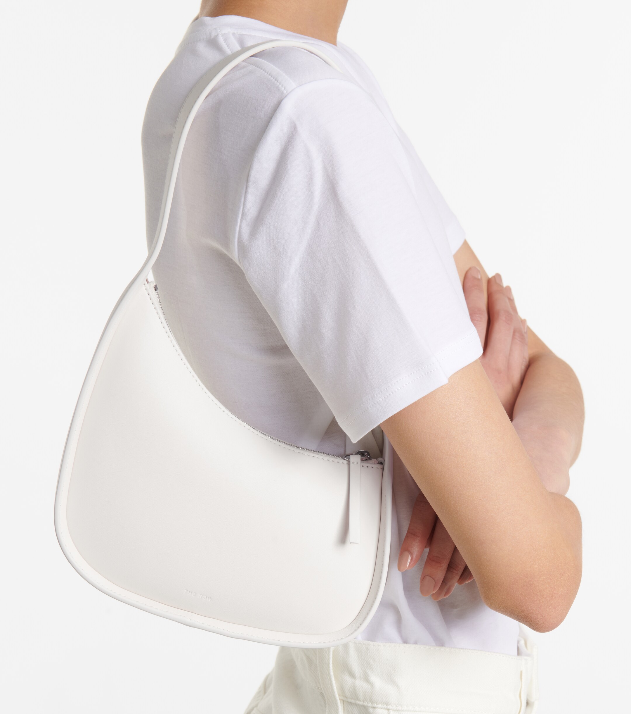 The Row Half Moon leather shoulder bag