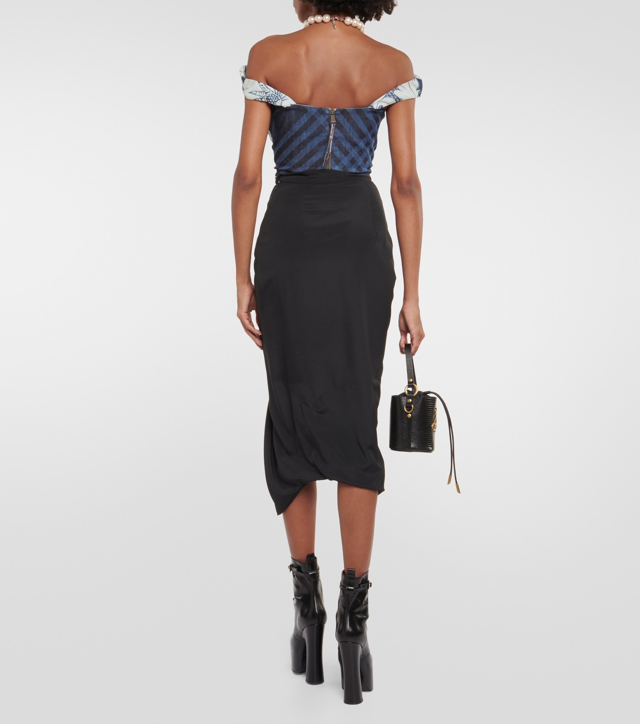 Vivienne Westwood Sunday floral denim corset top