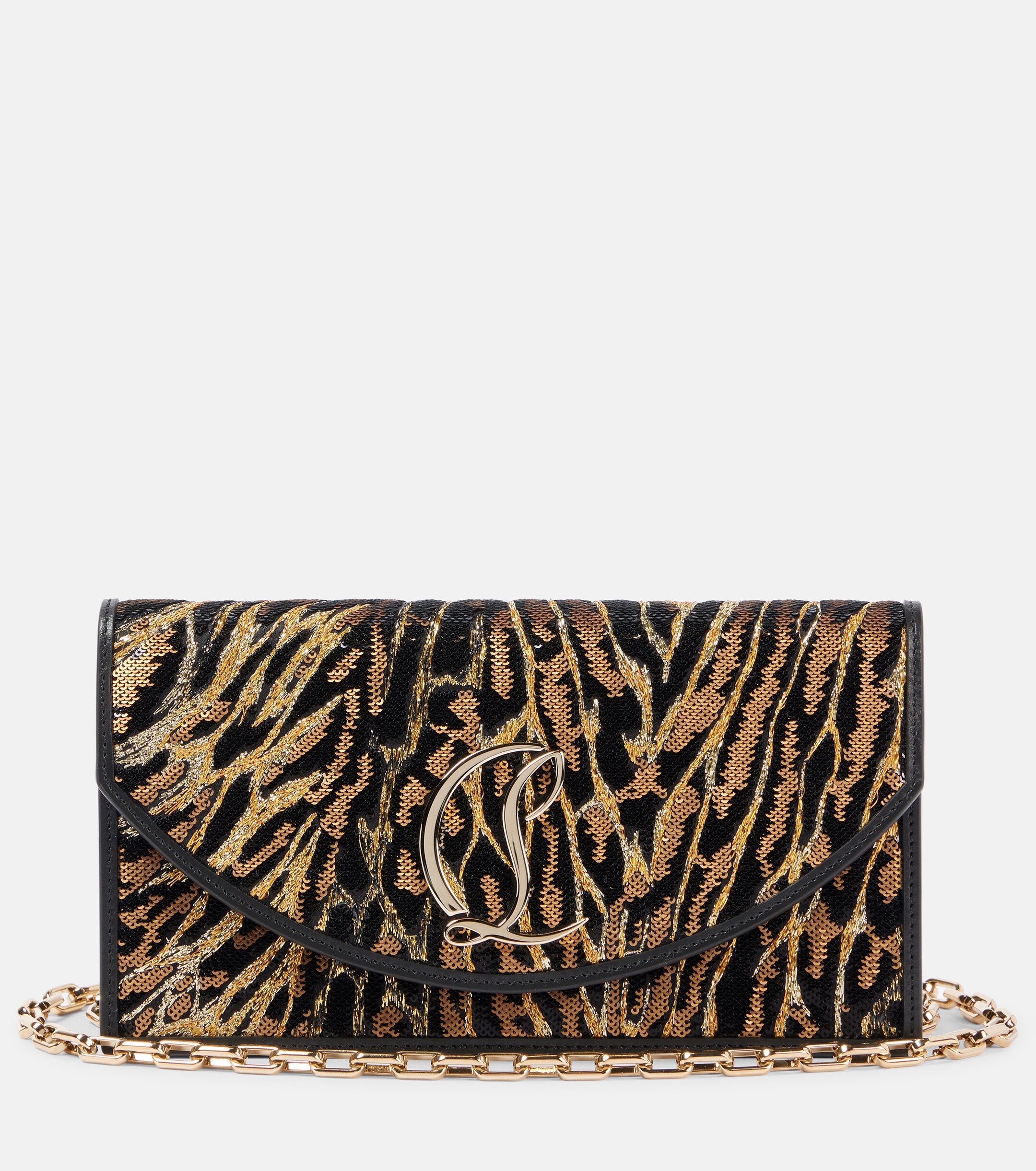 CHRISTIAN LOUBOUTIN Loubi54 leopard-print crêpe satin clutch