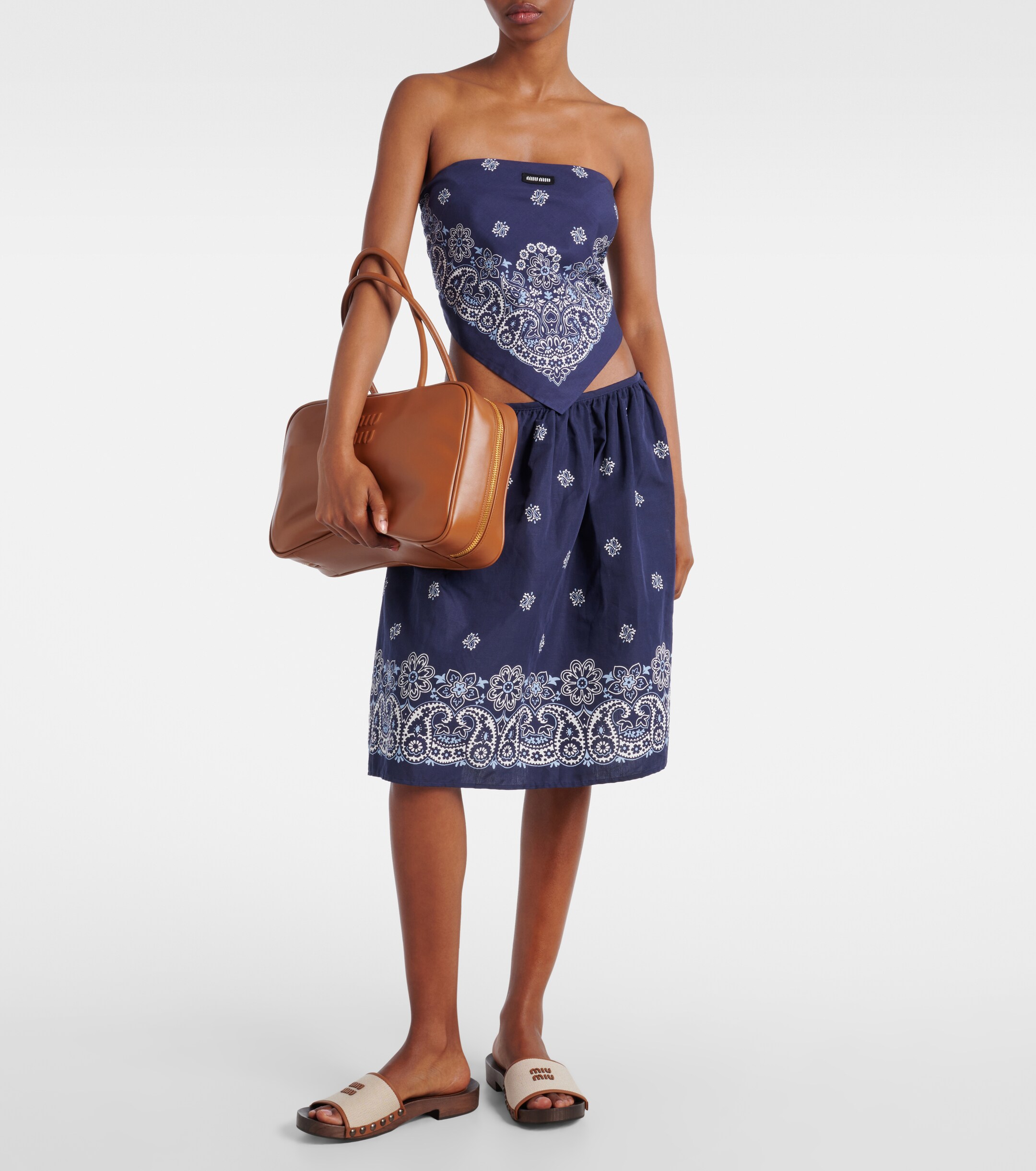 Miu Miu Beau leather tote bag