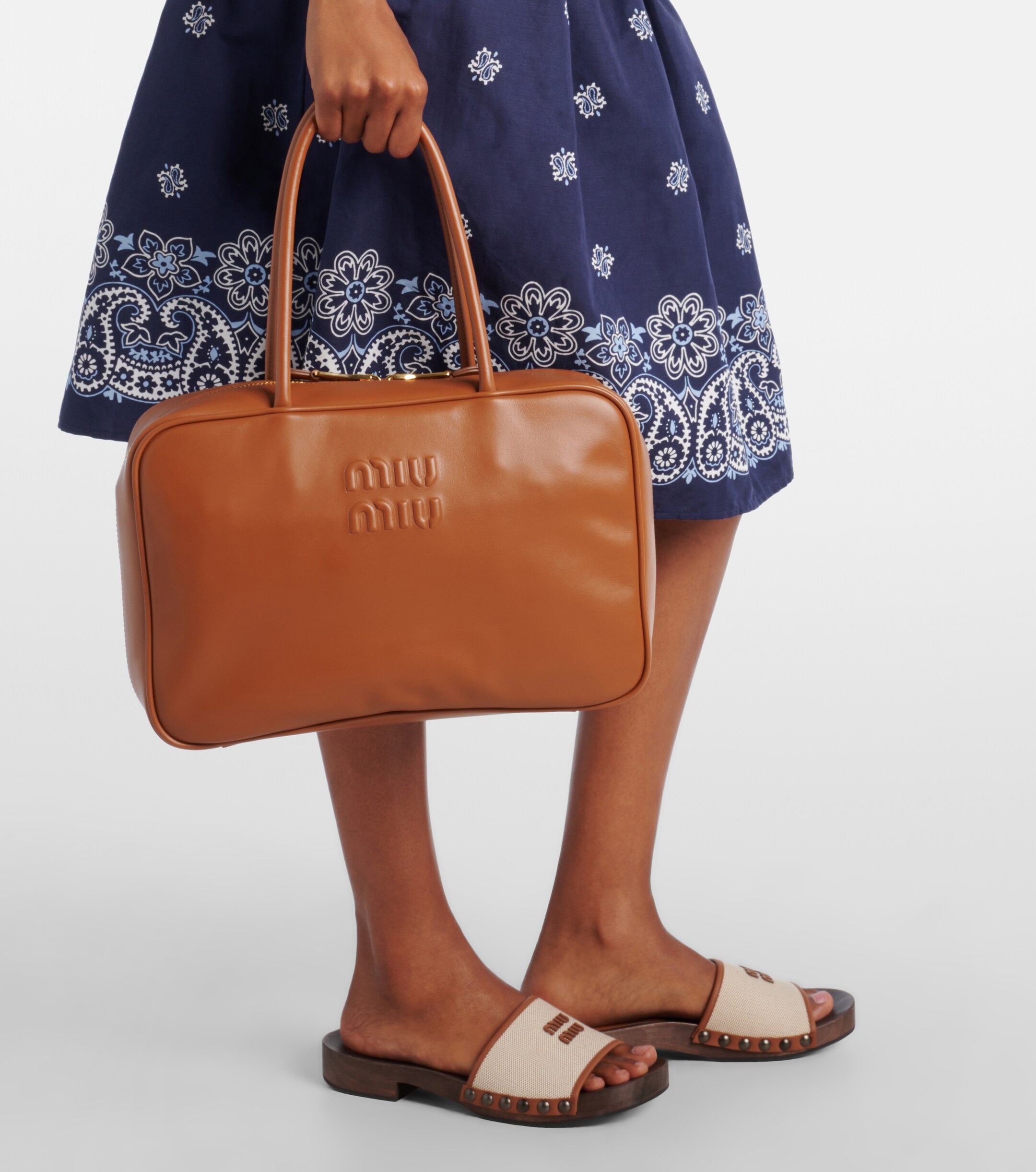 Miu Miu Beau leather tote bag