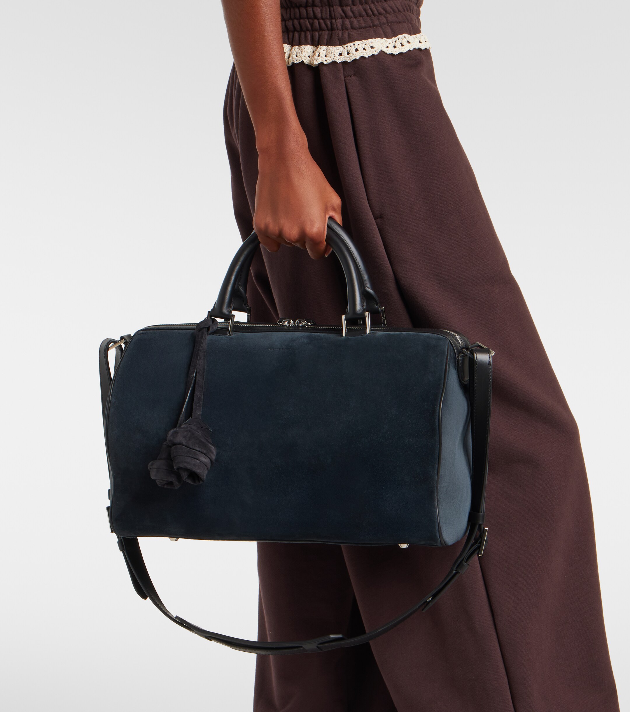 Magda Butrym Varsovia floral-appliqué suede duffel bag