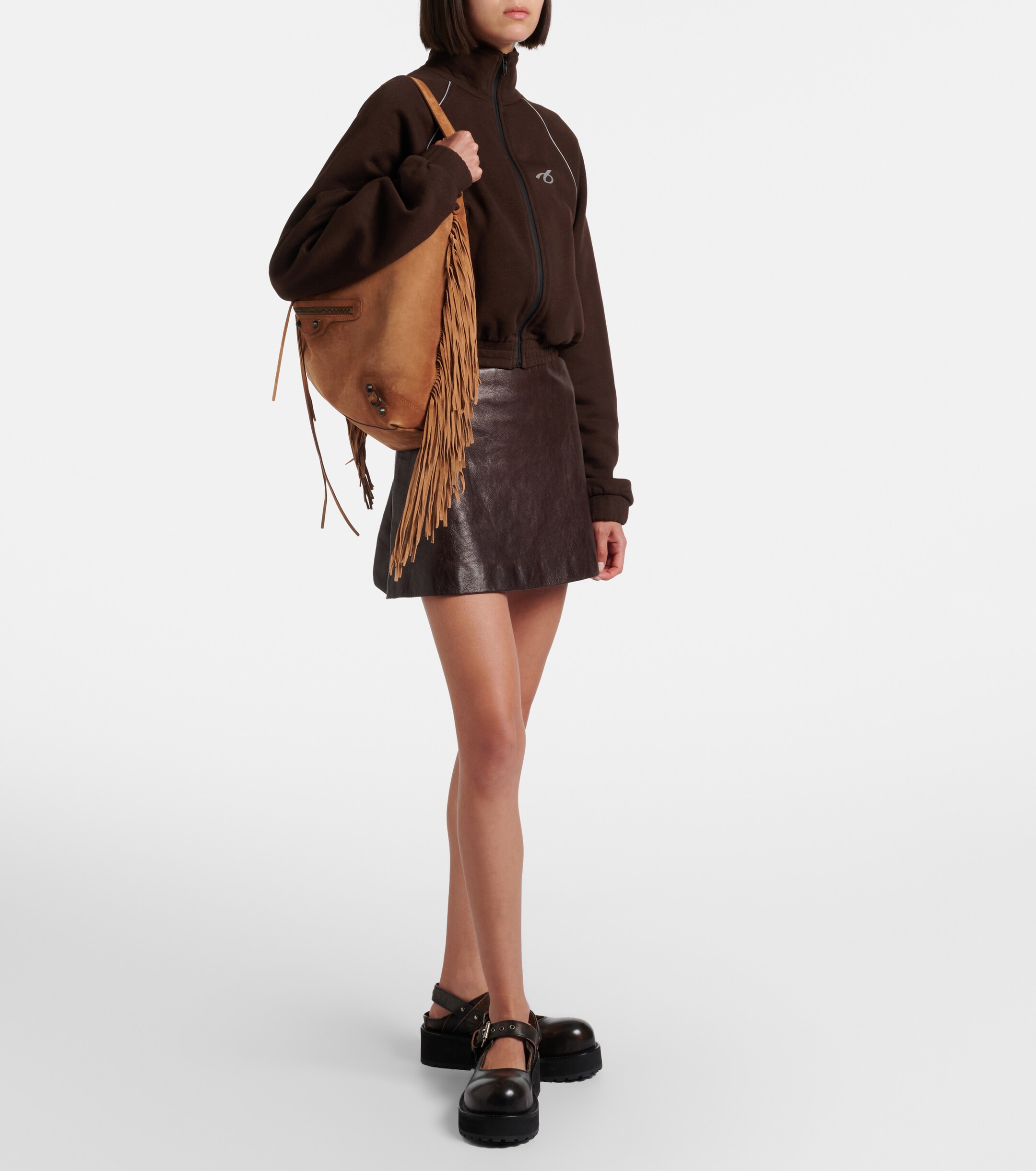 Balenciaga Le City Medium suede shoulder bag