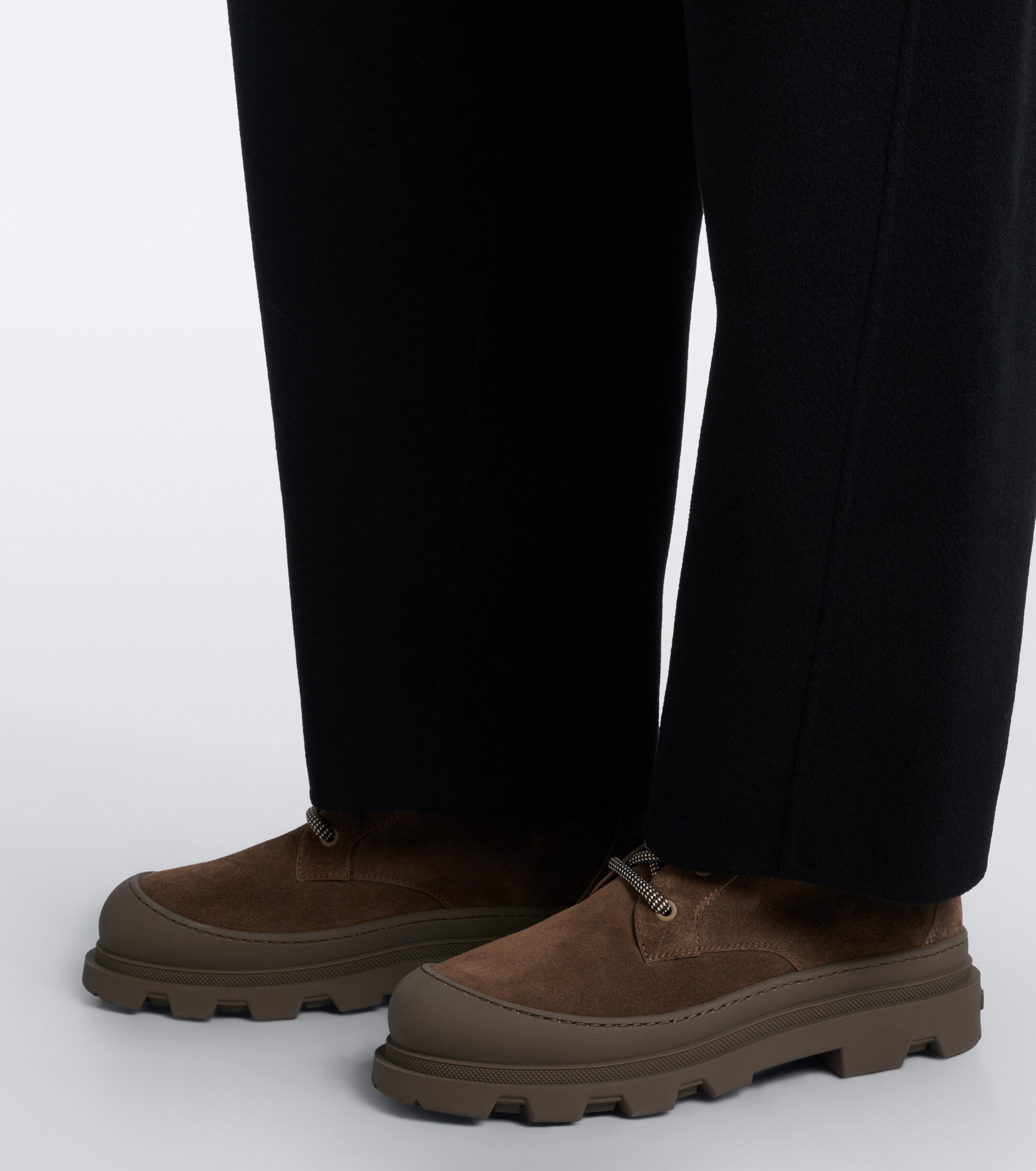 Moncler Moncler Vera shearling-trimmed suede lace-up boots