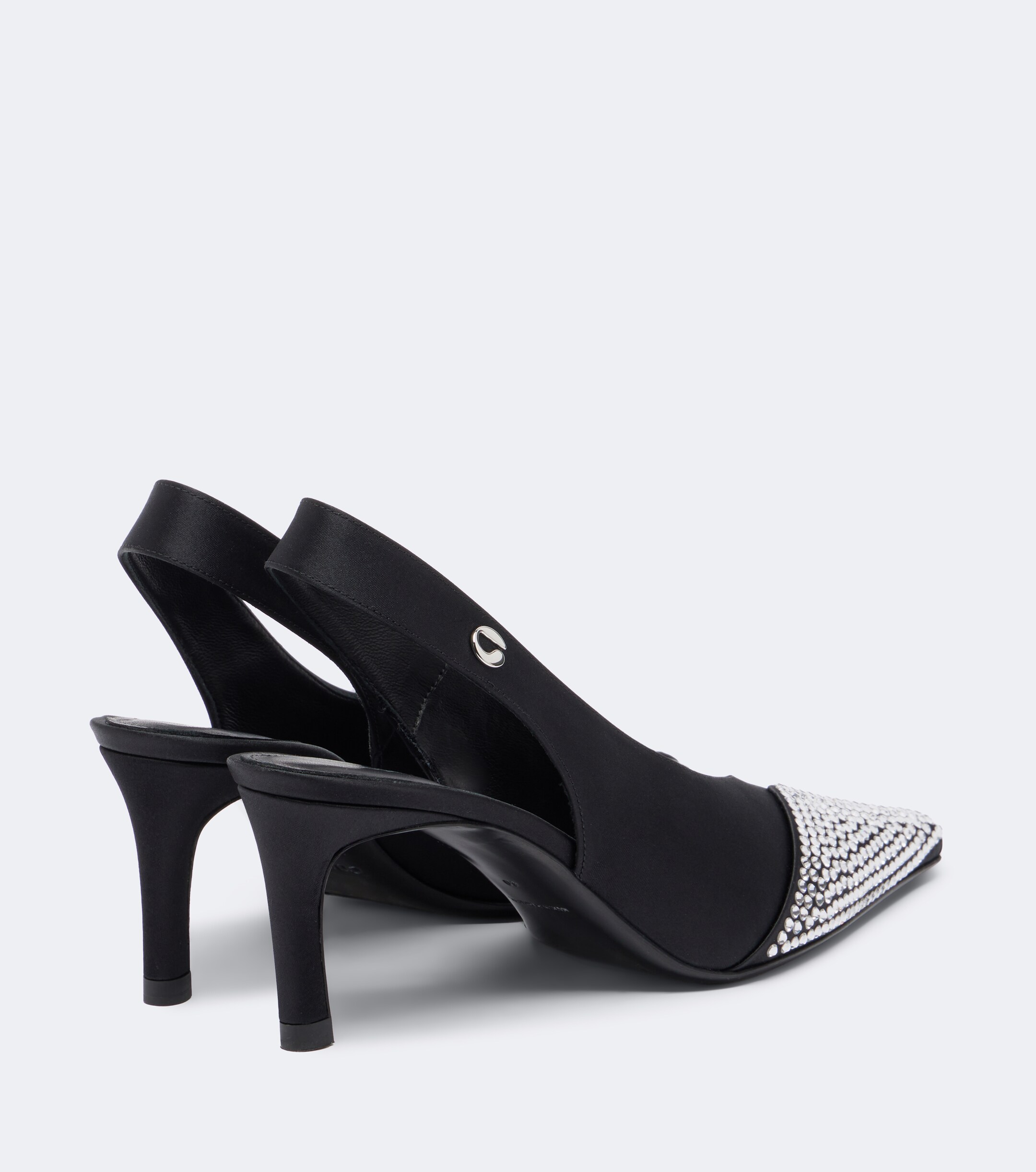 Coperni Coperni Crystal-embellished satin slingback pumps