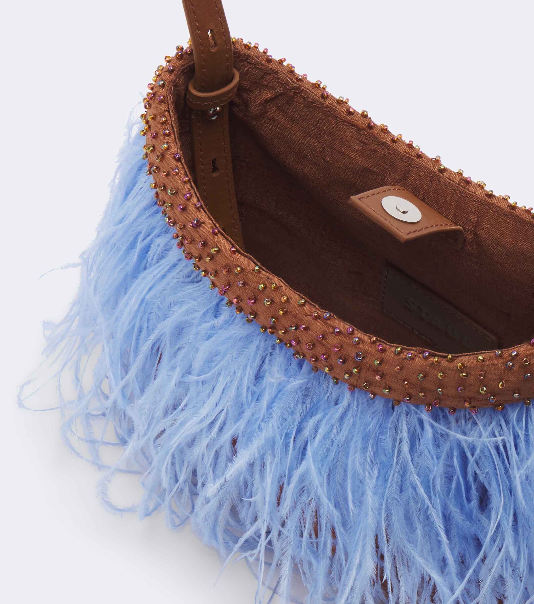 Staud Staud Winslow feather-trimmed shoulder bag