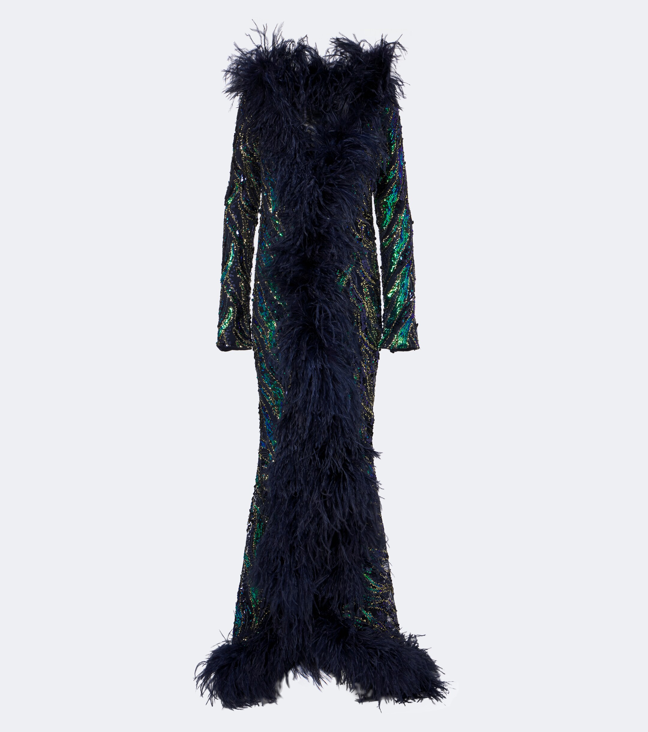 Taller Marmo Taller Marmo Hollywood Disco feather-trimmed gown