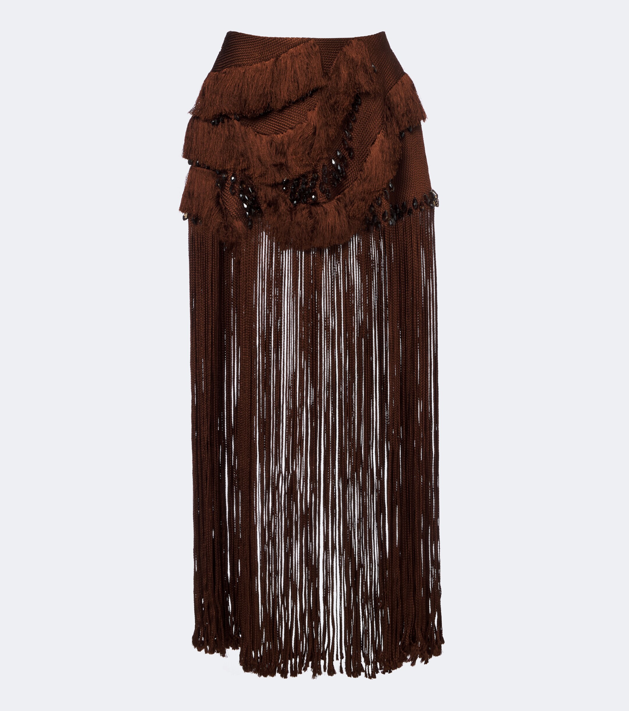Xu Zhi Xu Zhi Braided embellished fringed miniskirt