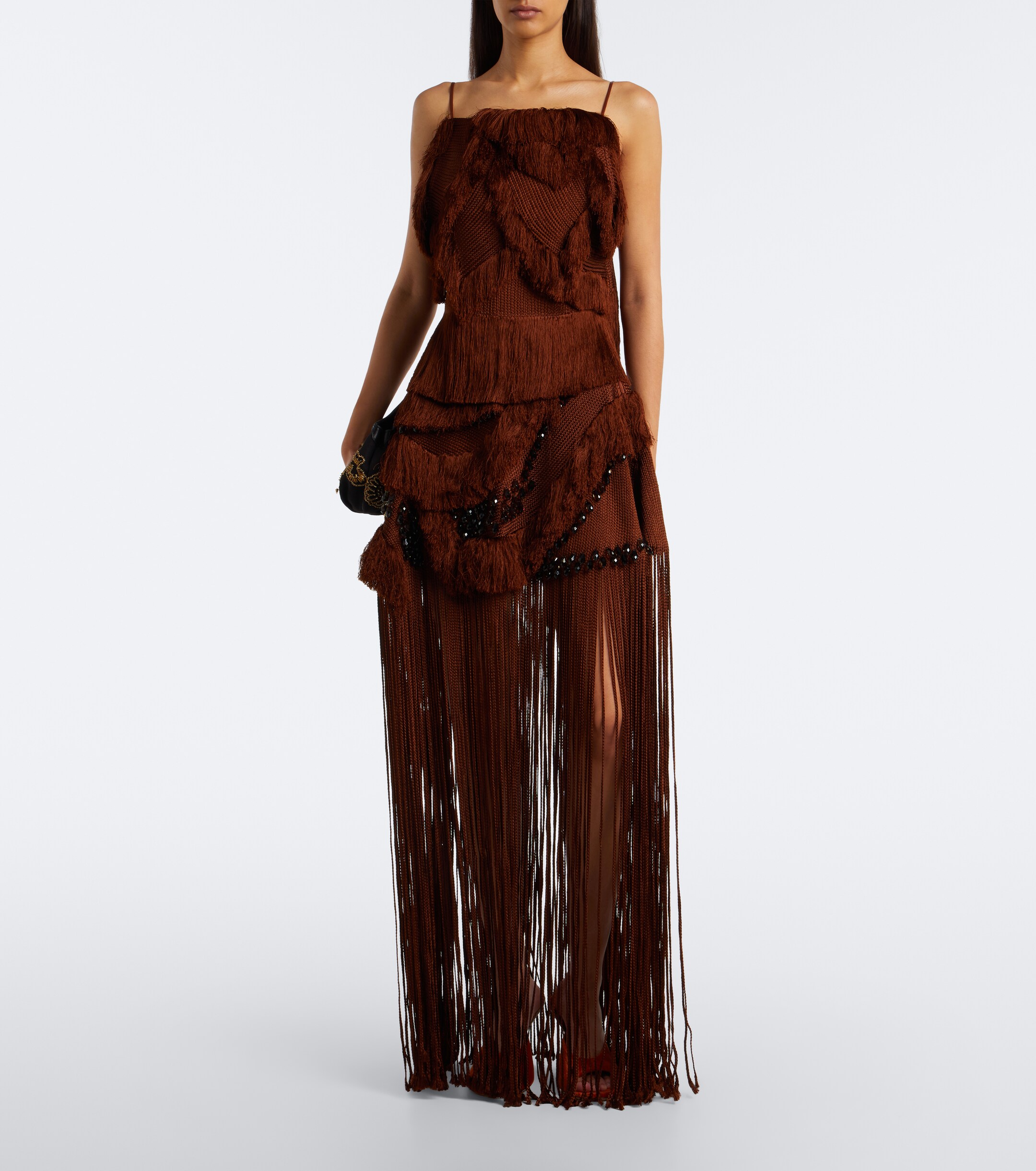 Xu Zhi Xu Zhi Braided embellished fringed miniskirt