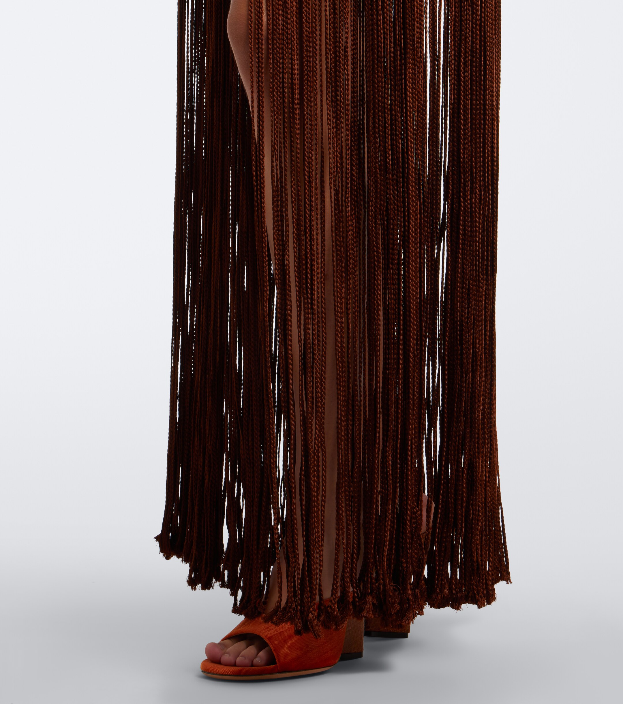 Xu Zhi Xu Zhi Braided embellished fringed miniskirt