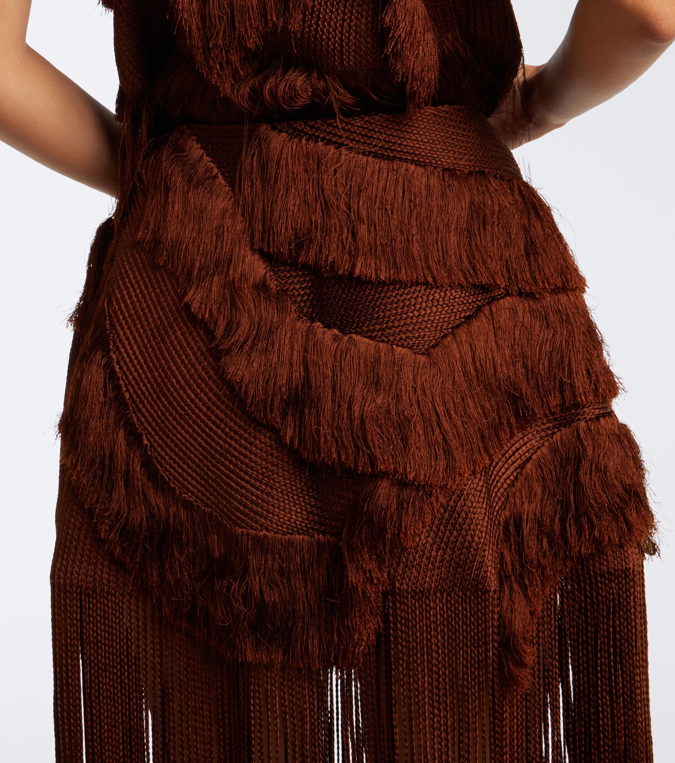 Xu Zhi Xu Zhi Braided embellished fringed miniskirt