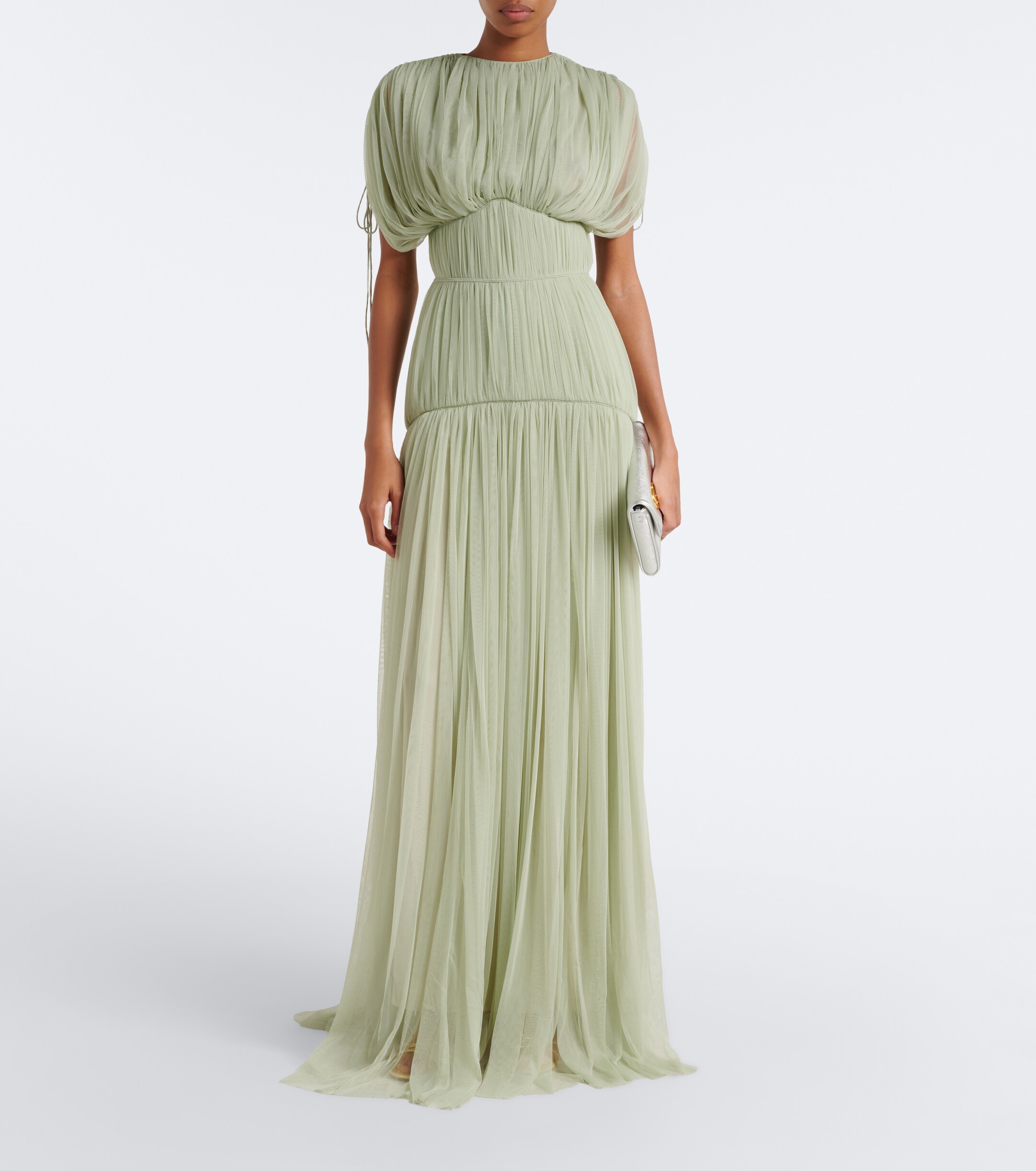 DE LA VALI De La Vali Nymera pleated tulle corset gown