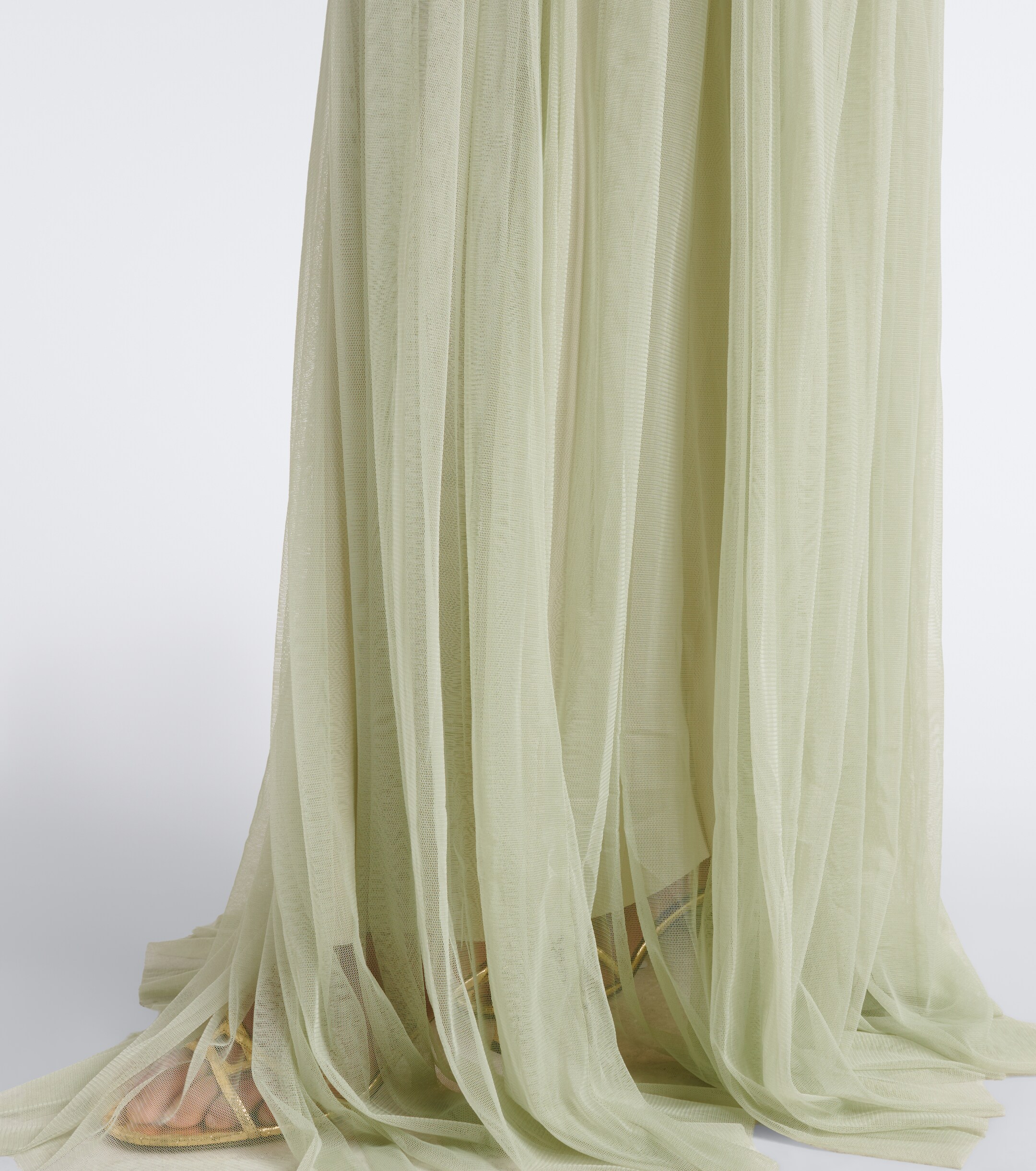 DE LA VALI De La Vali Nymera pleated tulle corset gown
