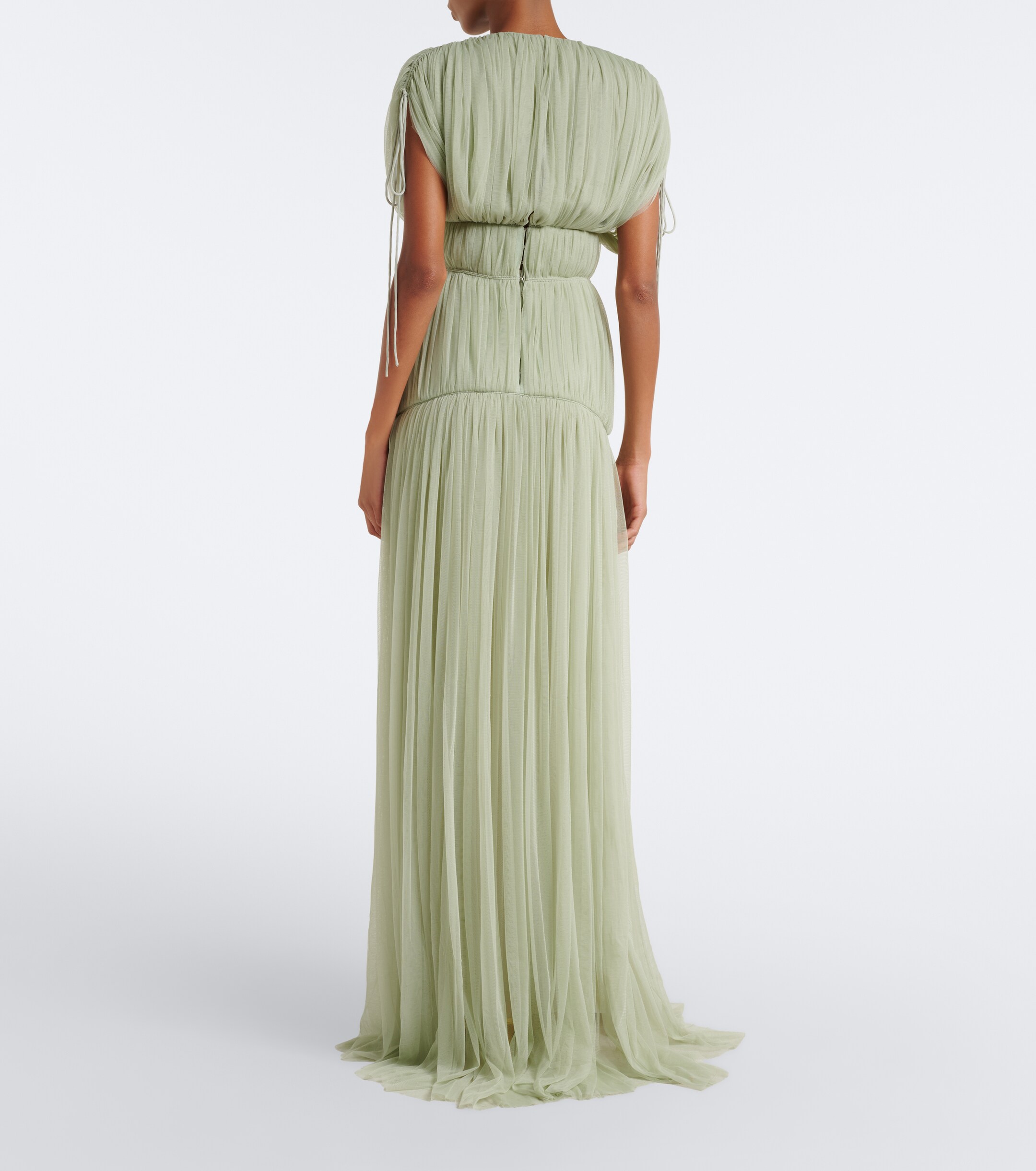 DE LA VALI De La Vali Nymera pleated tulle corset gown