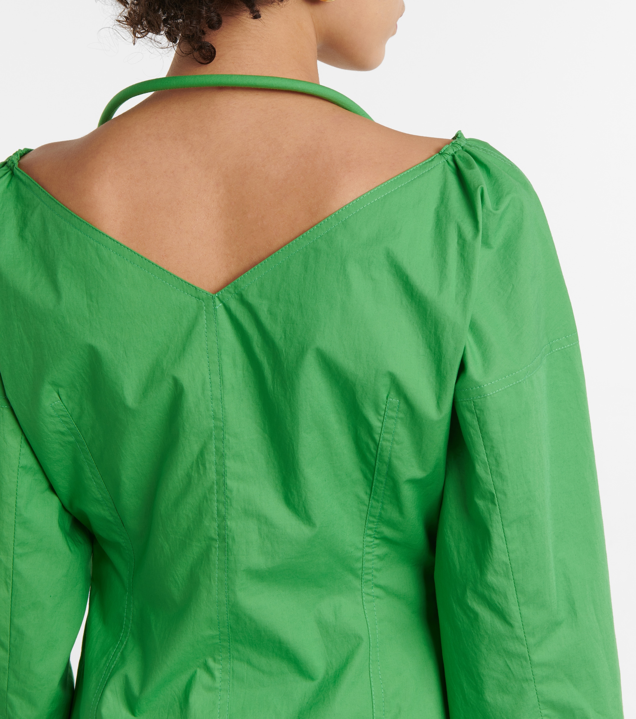 Nanushka Tami cotton poplin halterneck top