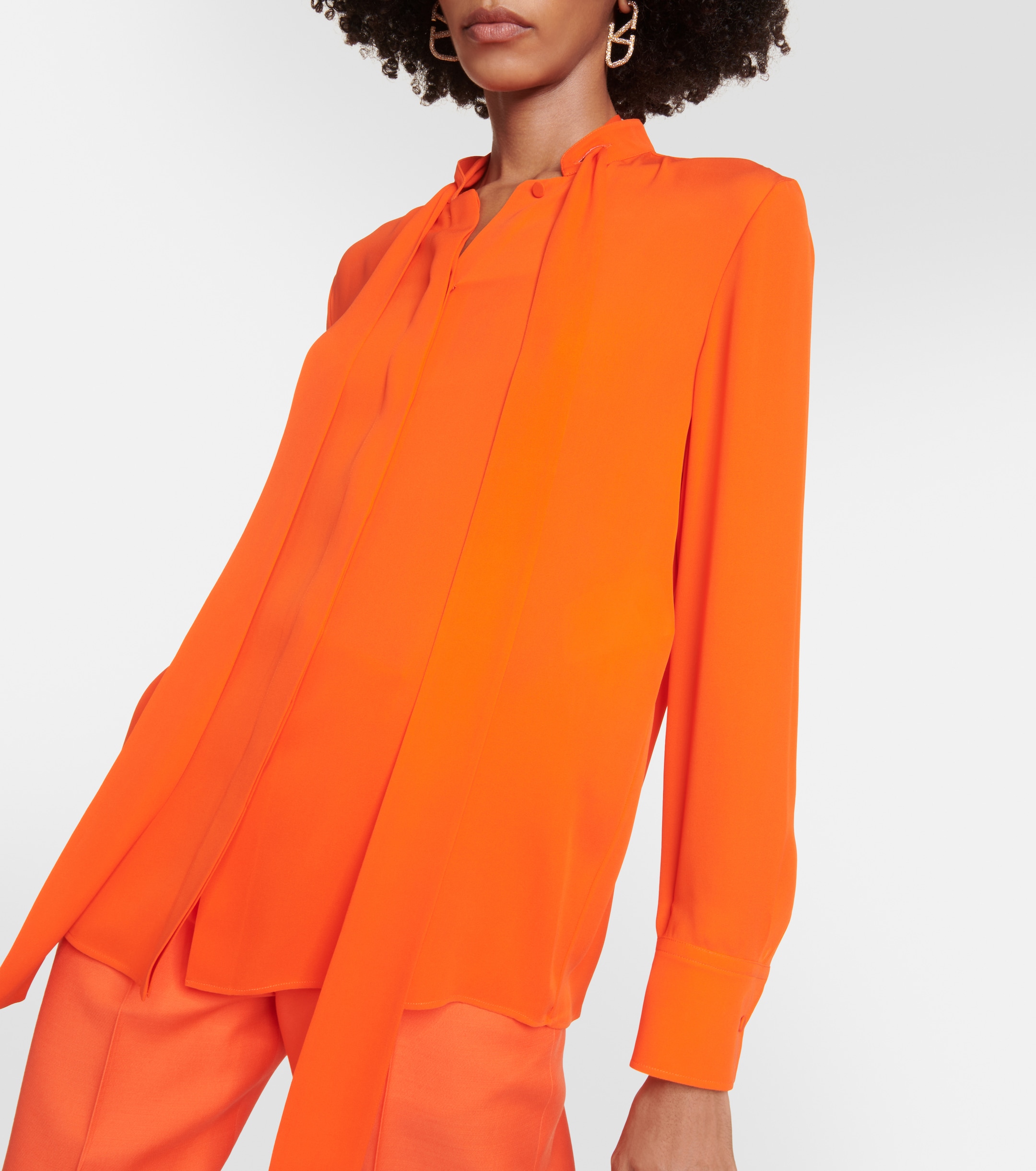 Valentino Scarf neckline silk shirt