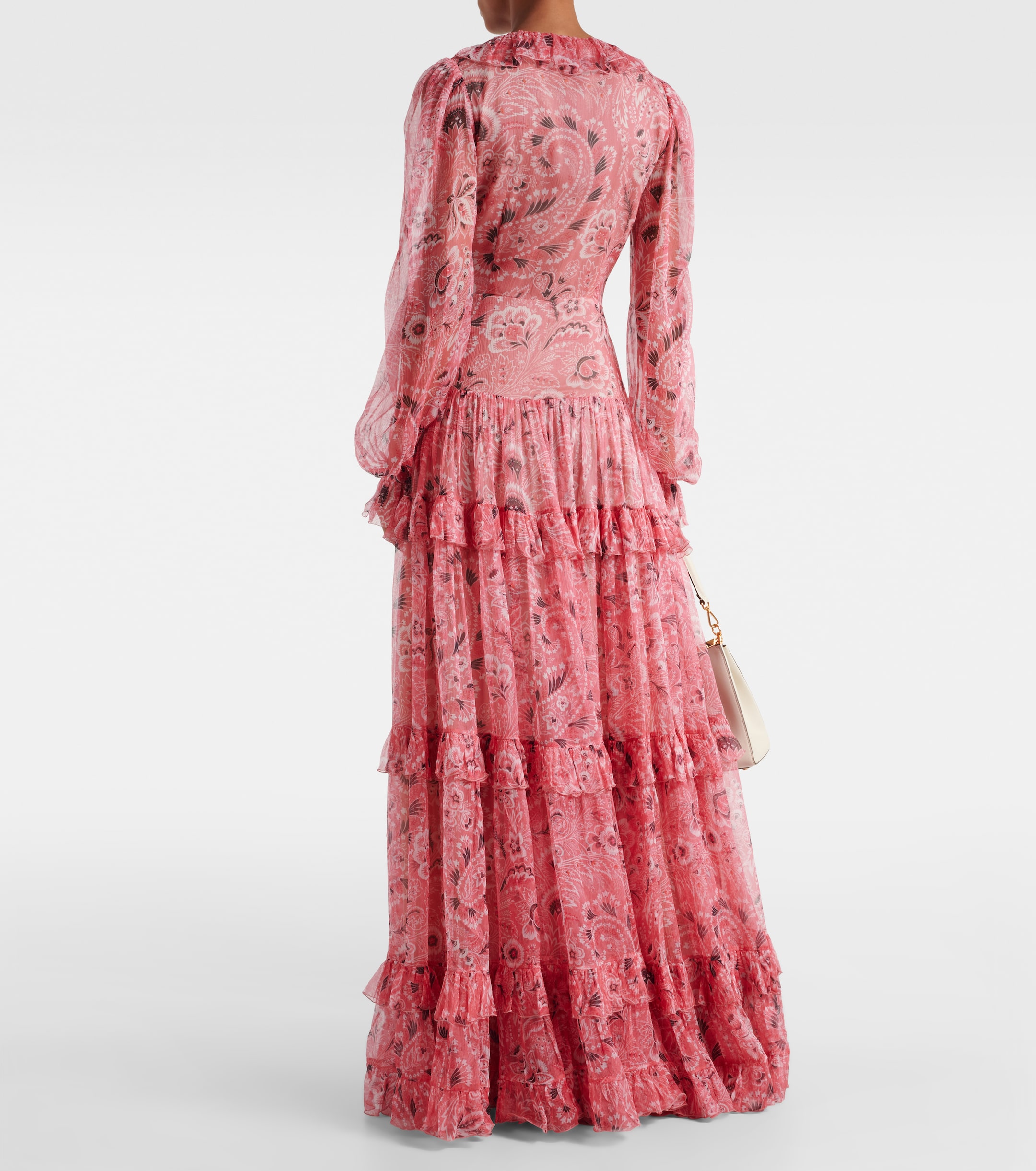 Etro Ruffled tiered paisley silk gown thumbnail