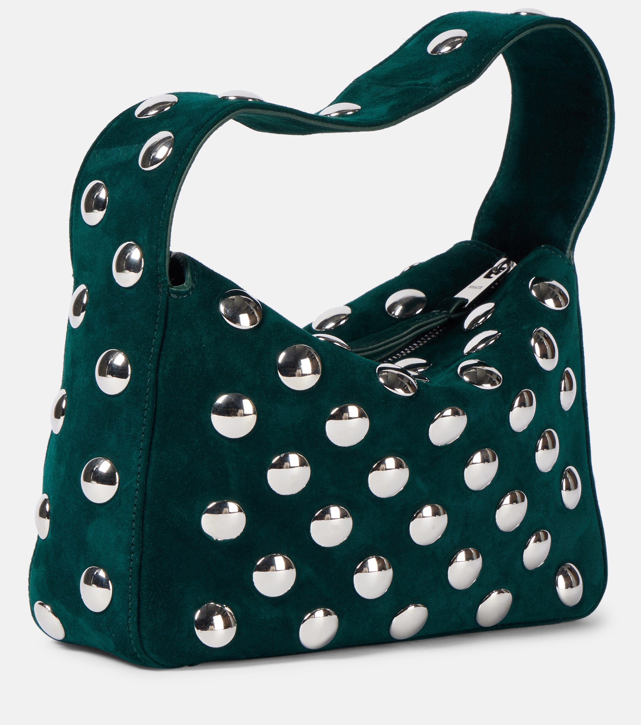 KHAITE Elena Small studded suede shoulder bag