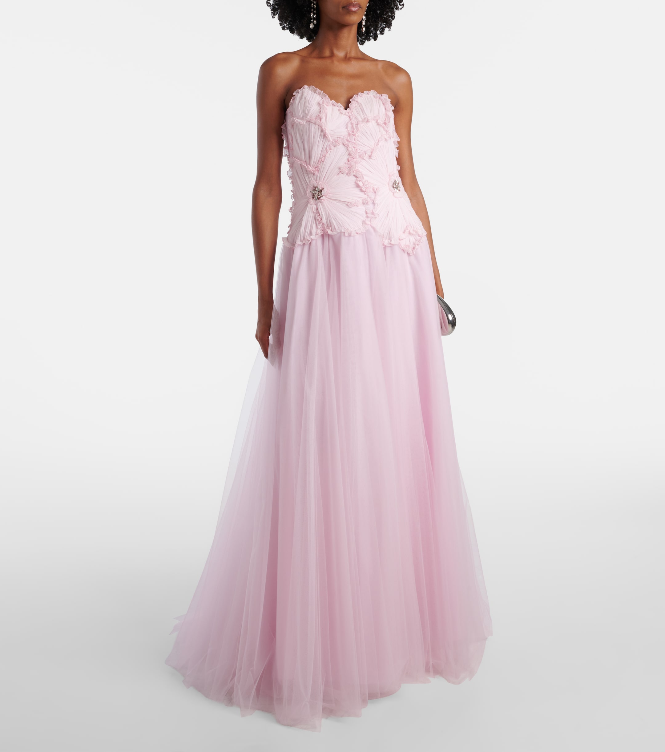 Costarellos - Edra embellished tulle bustier gown | Plush