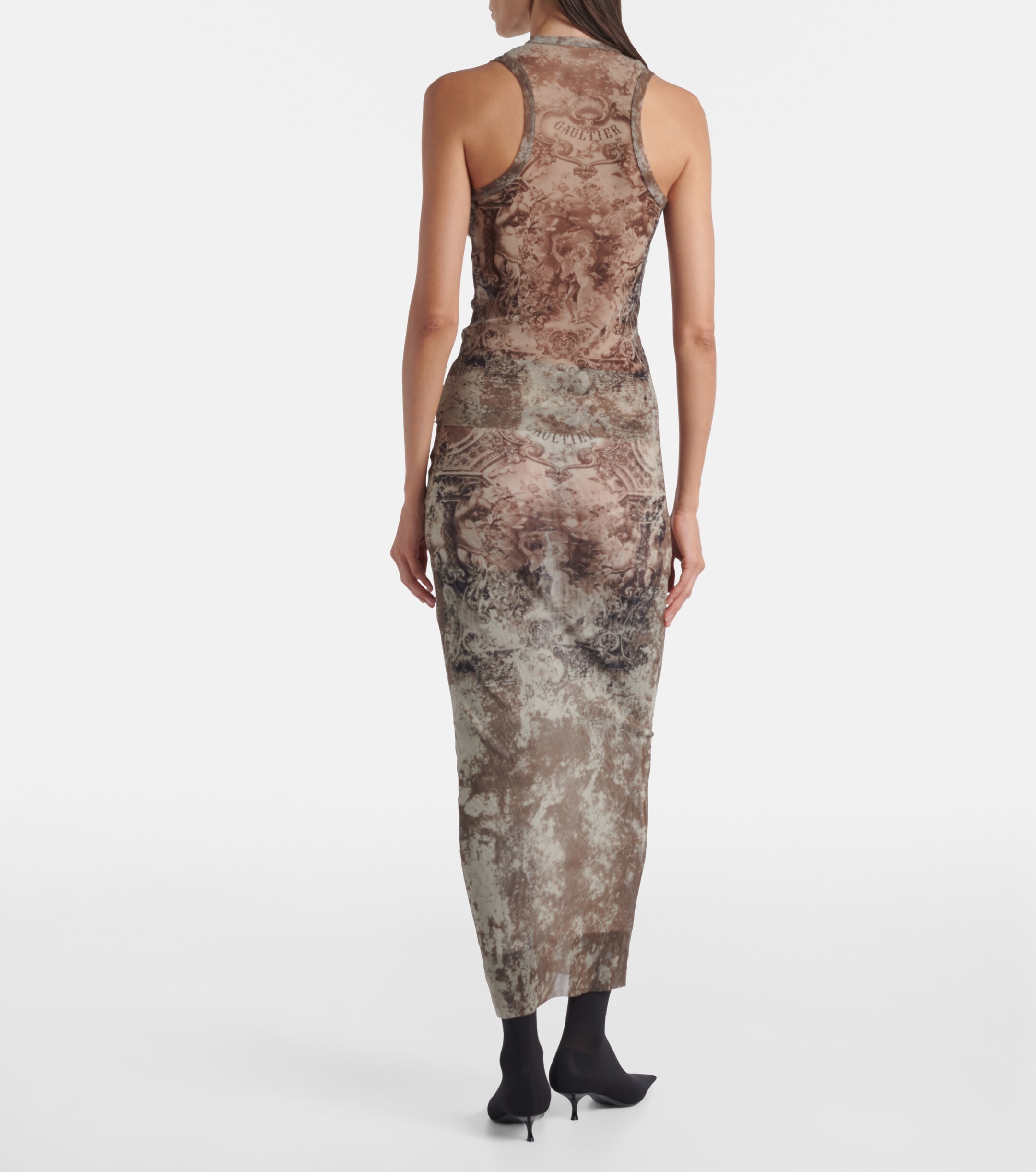 Jean Paul Gaultier Médallion printed mesh tank top